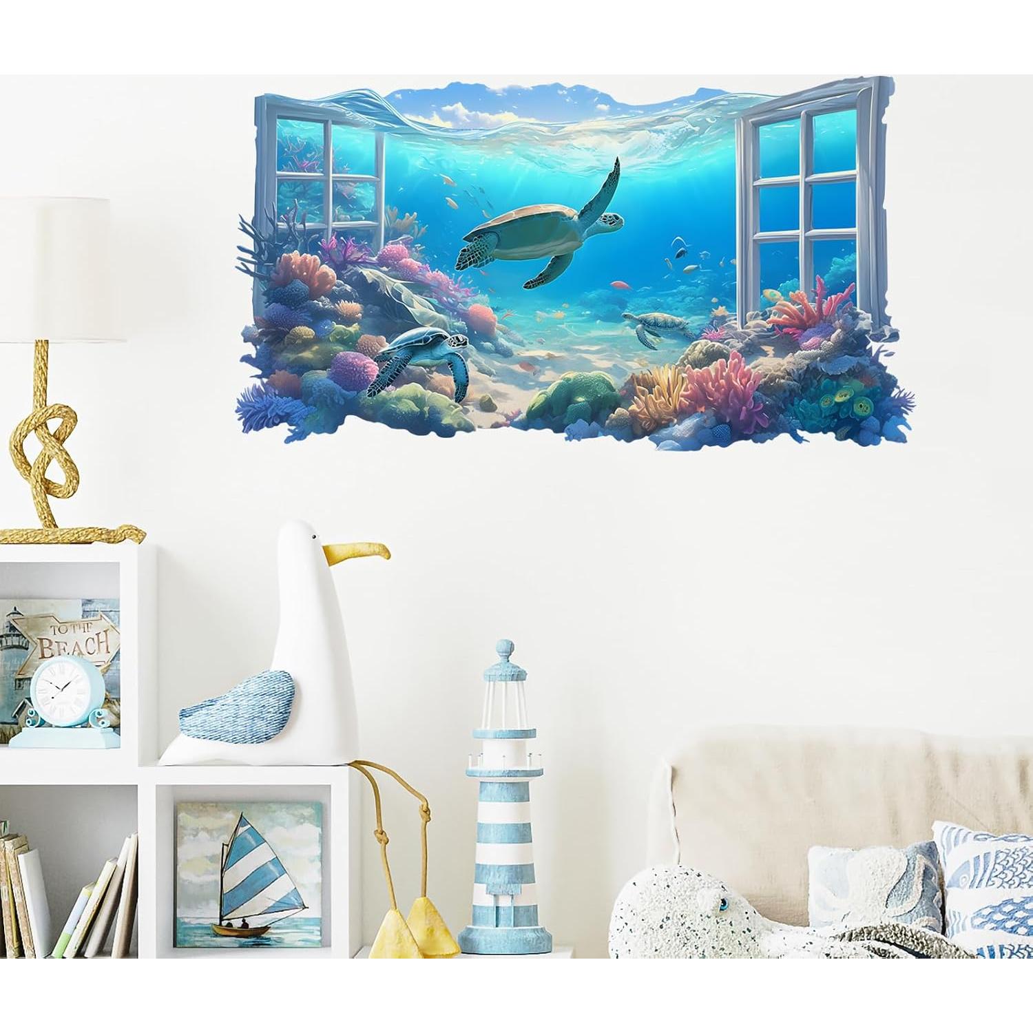 Calcomanía de Pared 3D RoyoLam Tortuga Marina 76x42cm