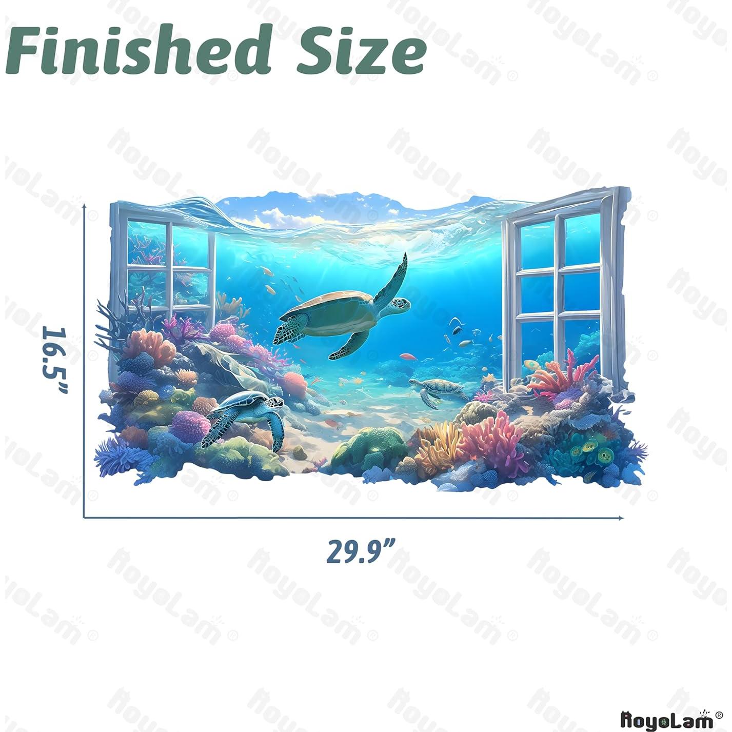 Calcomanía de Pared 3D RoyoLam Tortuga Marina 76x42cm