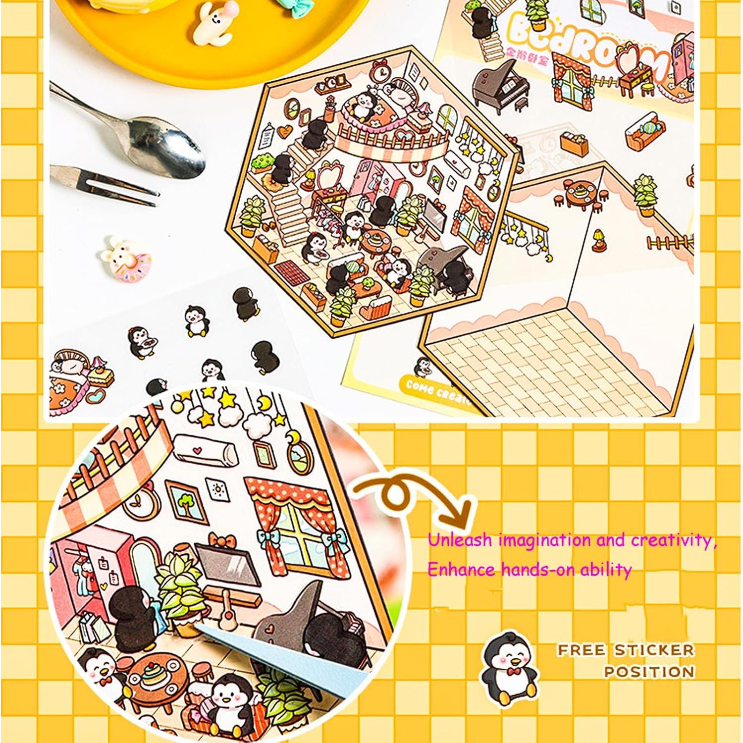 Stickers 3D para Crear Escenas Mini Casa LAIFOOSHEN - 8 Sets