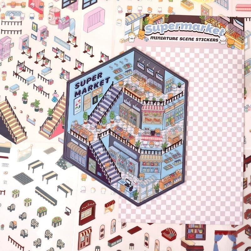 6 Sets Adhesivos 3D DIY Casa Affoto - Manualidades Creativas