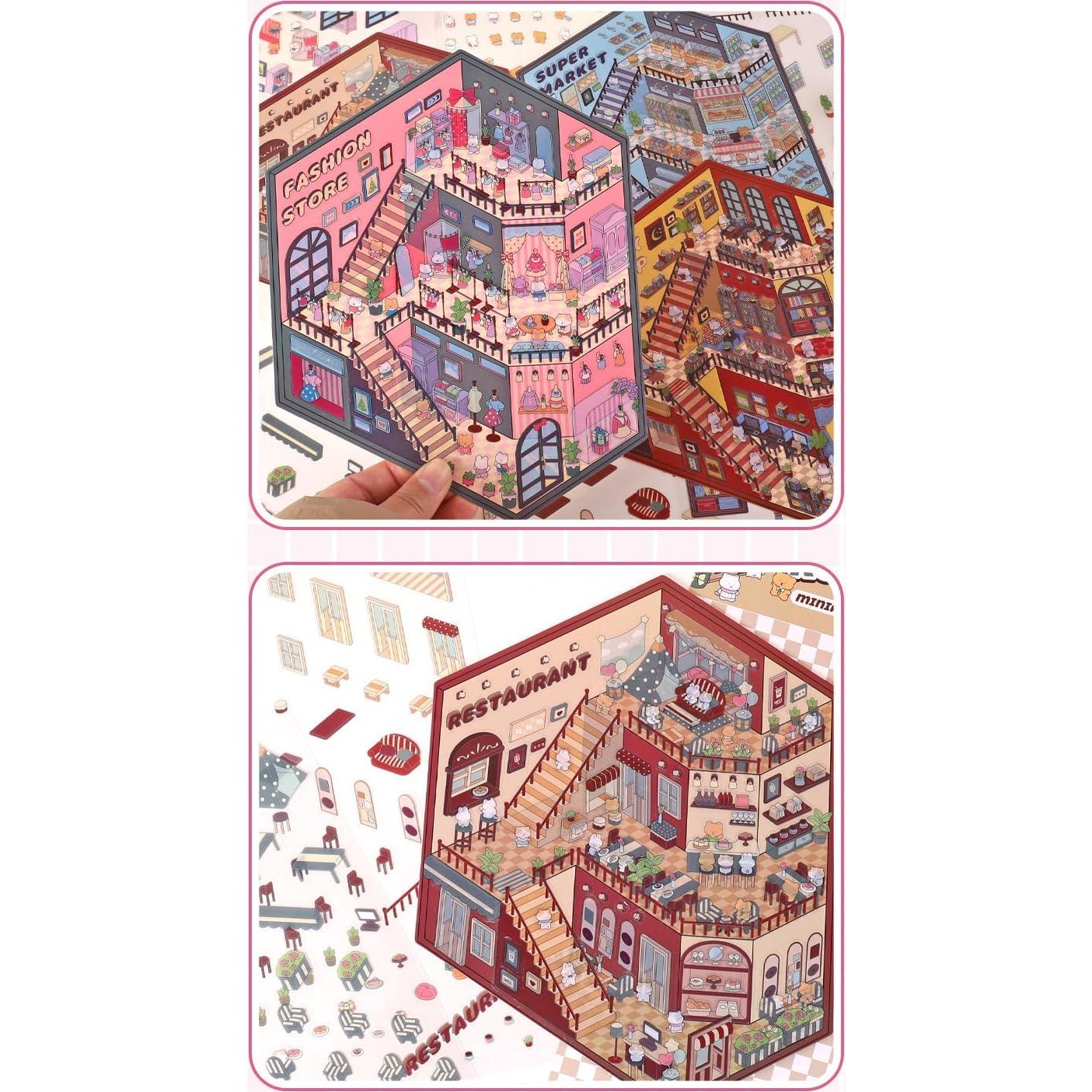 6 Sets Adhesivos 3D DIY Casa Affoto - Manualidades Creativas