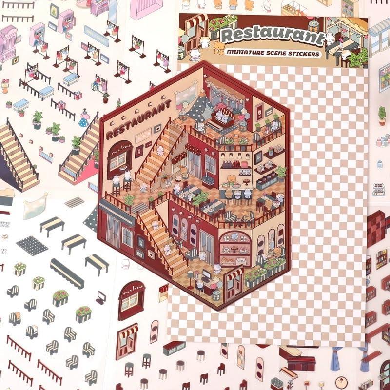 6 Sets Adhesivos 3D DIY Casa Affoto - Manualidades Creativas