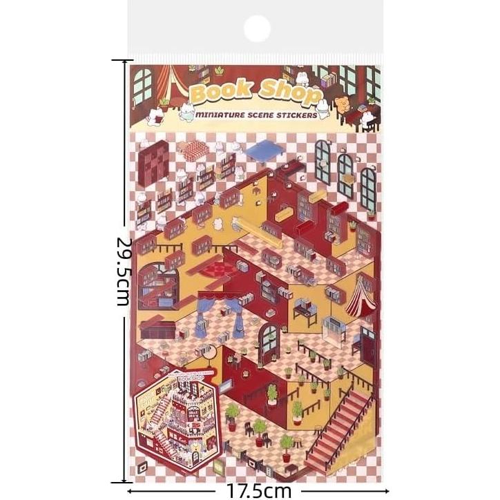 6 Sets Adhesivos 3D DIY Casa Affoto - Manualidades Creativas