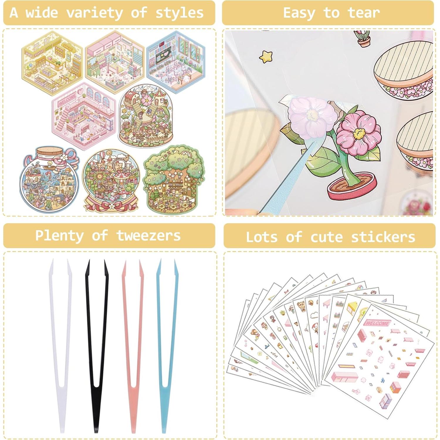 Set de Stickers 3D DIY TGFXA - 8 Escenas Creativas