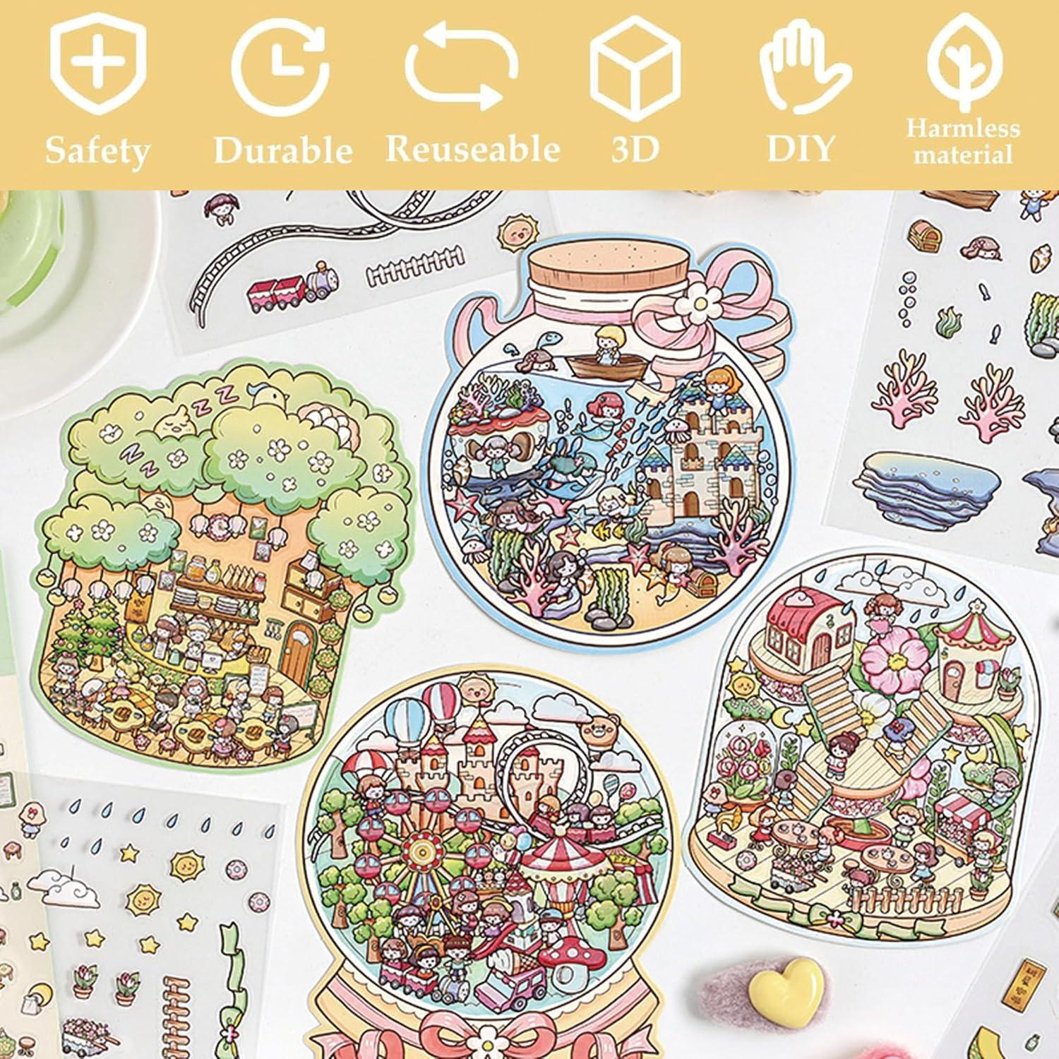 Set de Stickers 3D DIY TGFXA - 8 Escenas Creativas