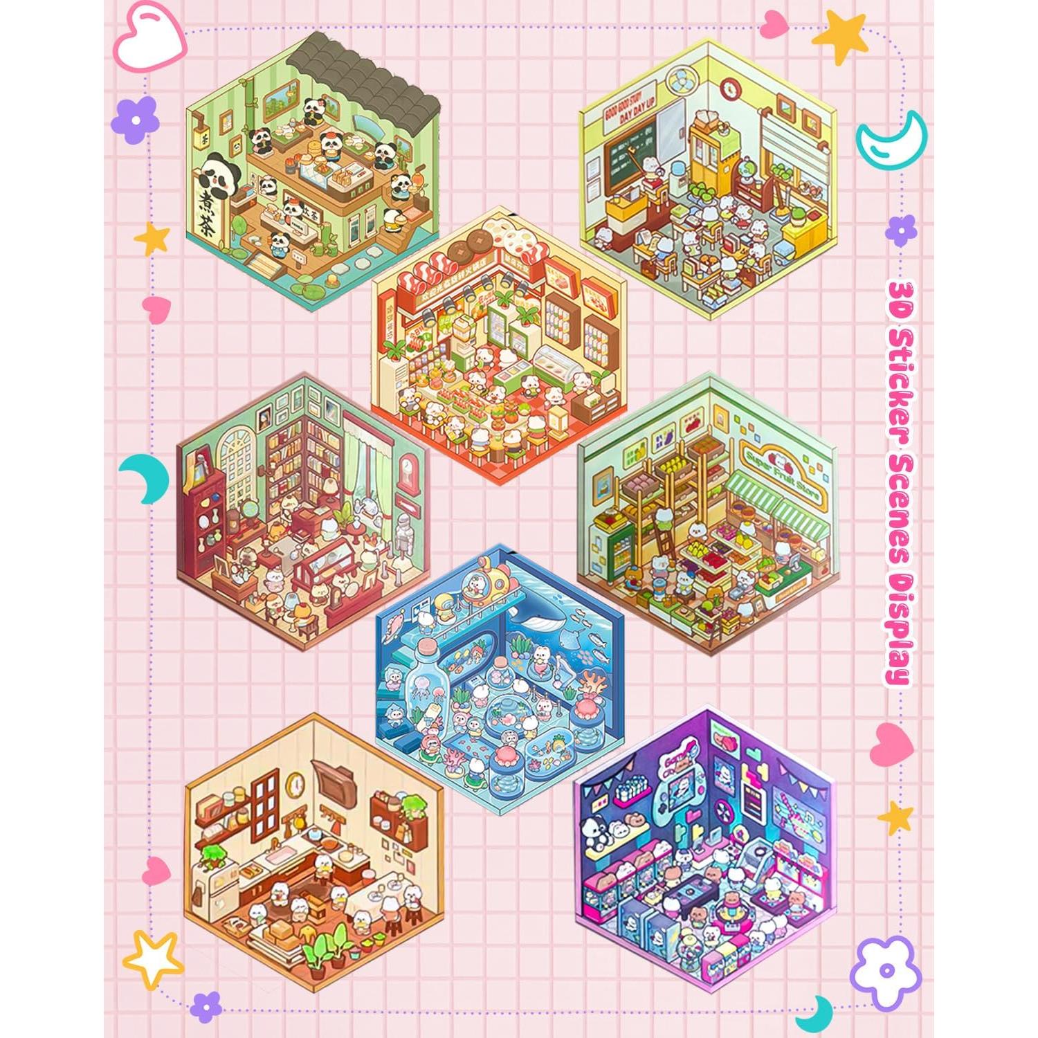 Libro de Escenas con Stickers 3D THOSEFUN - 20 Sets Creativos