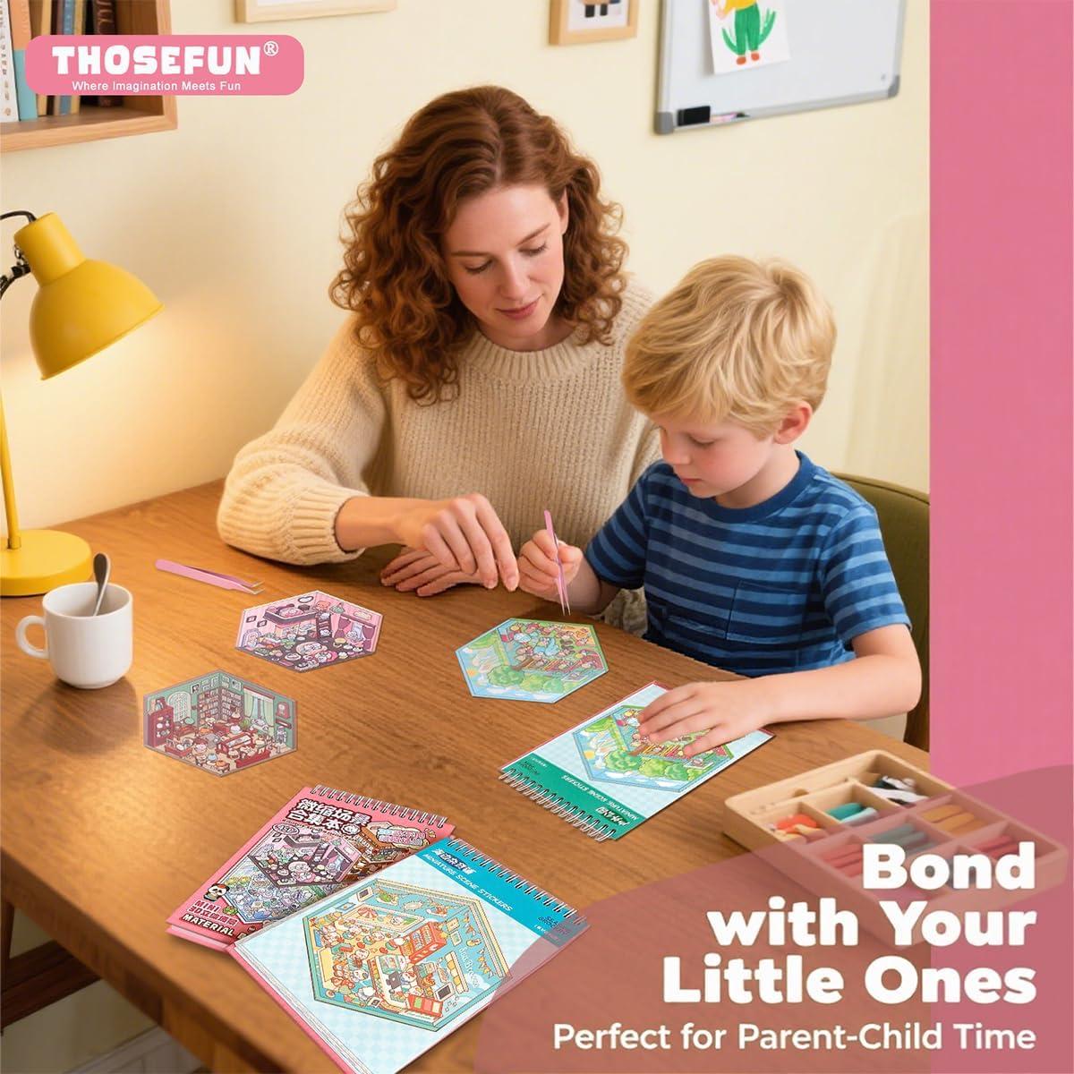 Libro de Escenas con Stickers 3D THOSEFUN - 20 Sets Creativos