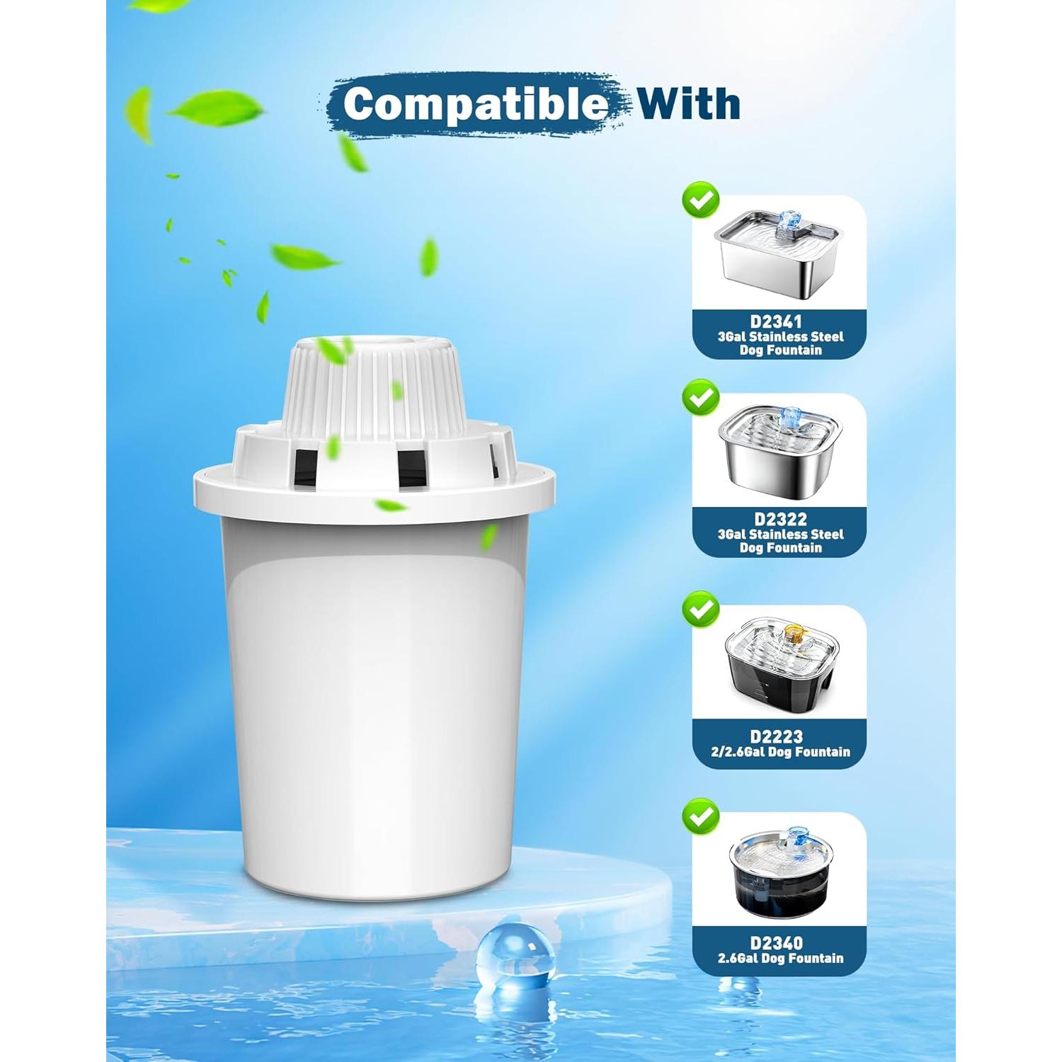 Filtros de Reemplazo PETNF para Fuente de Agua 4 Paquetes