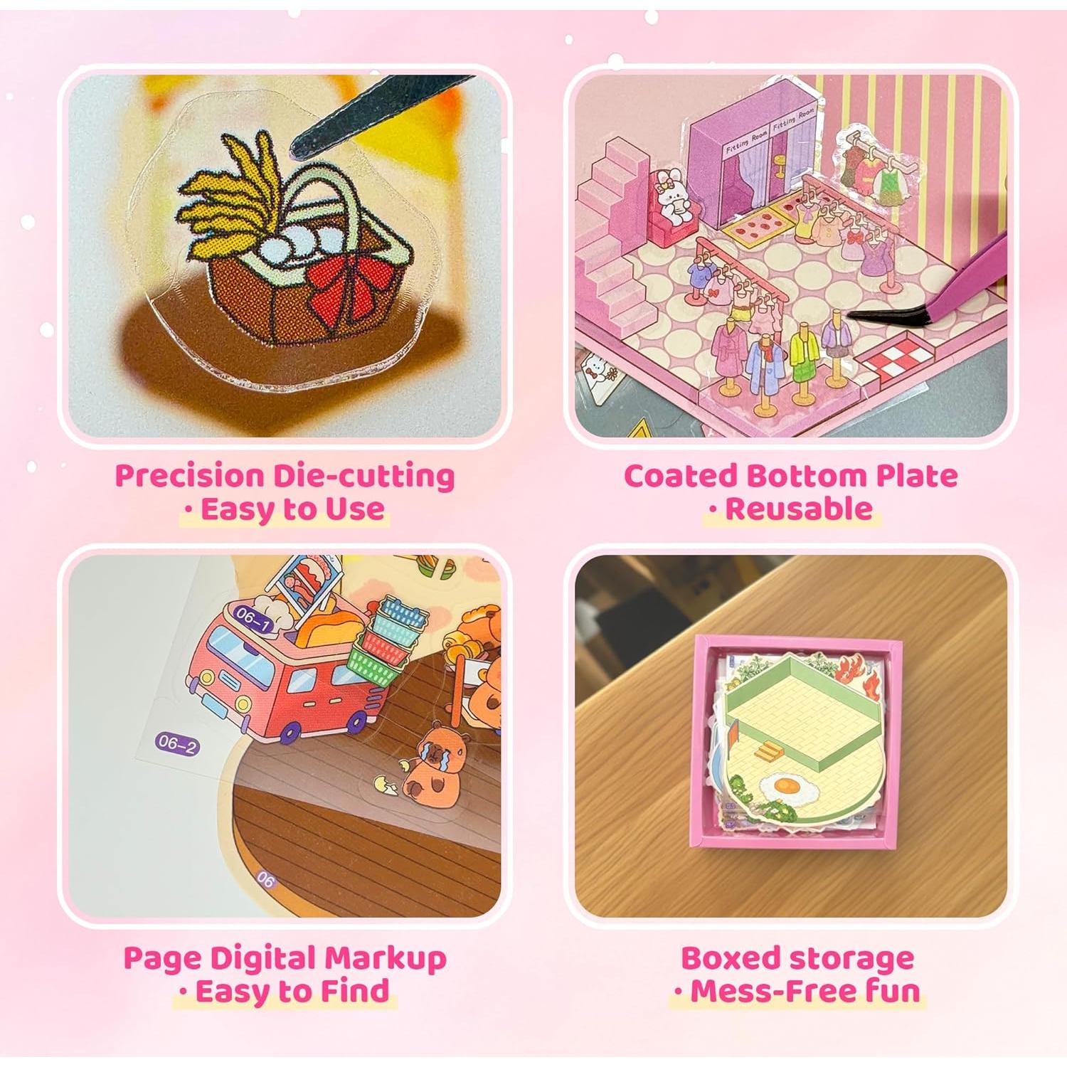 Set de Stickers 3D daheypong - 20 Piezas Caricatura Rosa