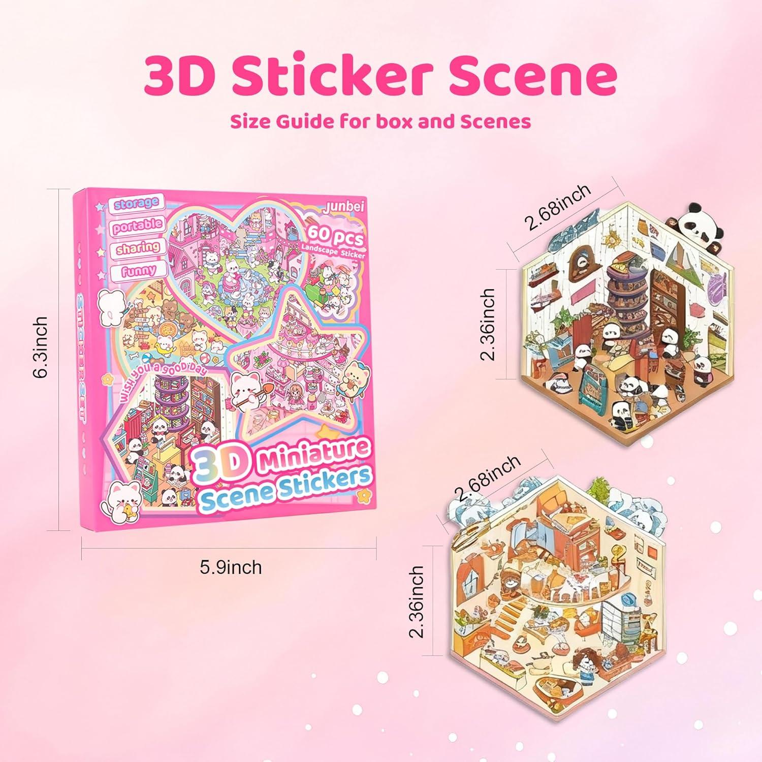Set de Stickers 3D daheypong - 20 Piezas Caricatura Rosa
