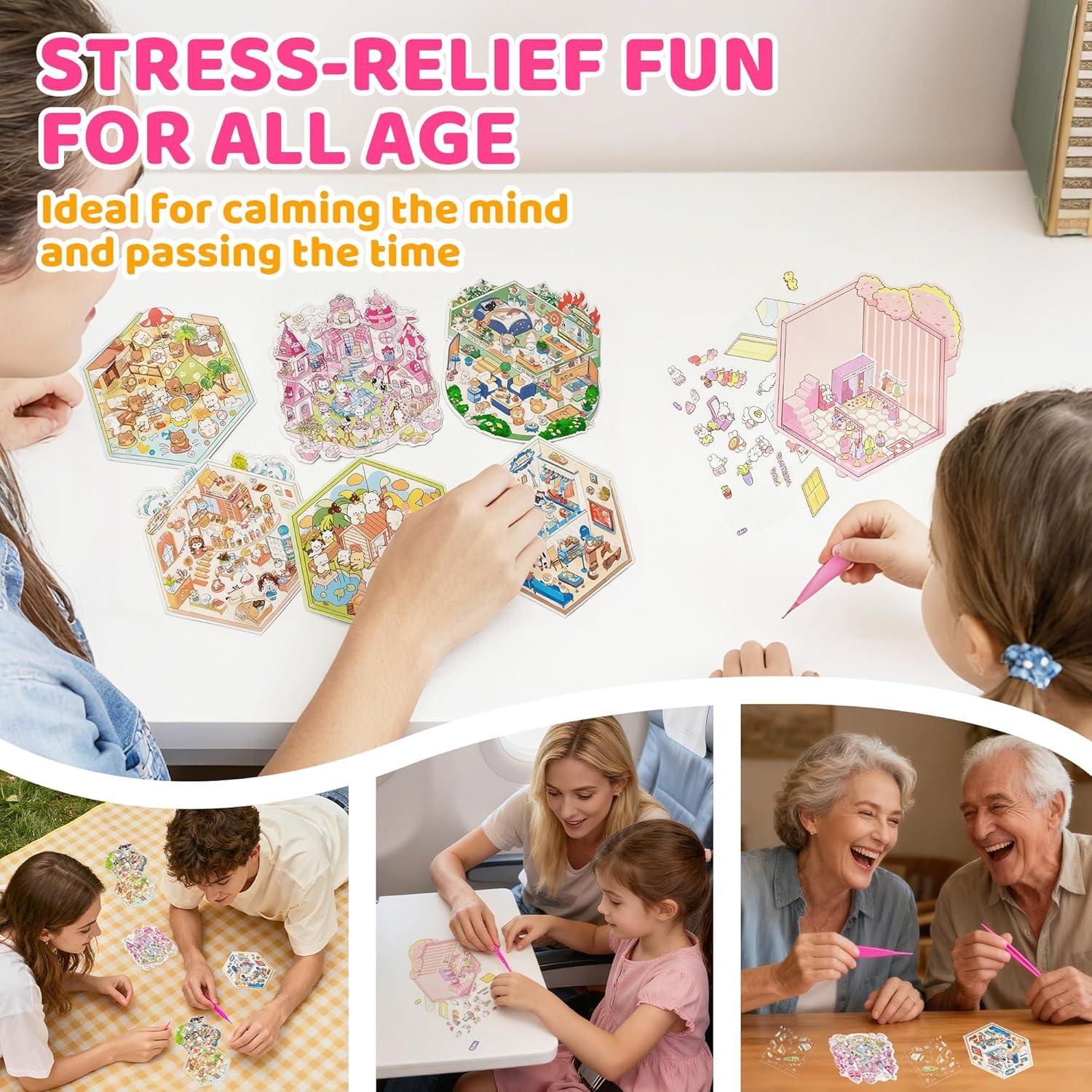 Set de Stickers 3D daheypong - 20 Piezas Caricatura Rosa