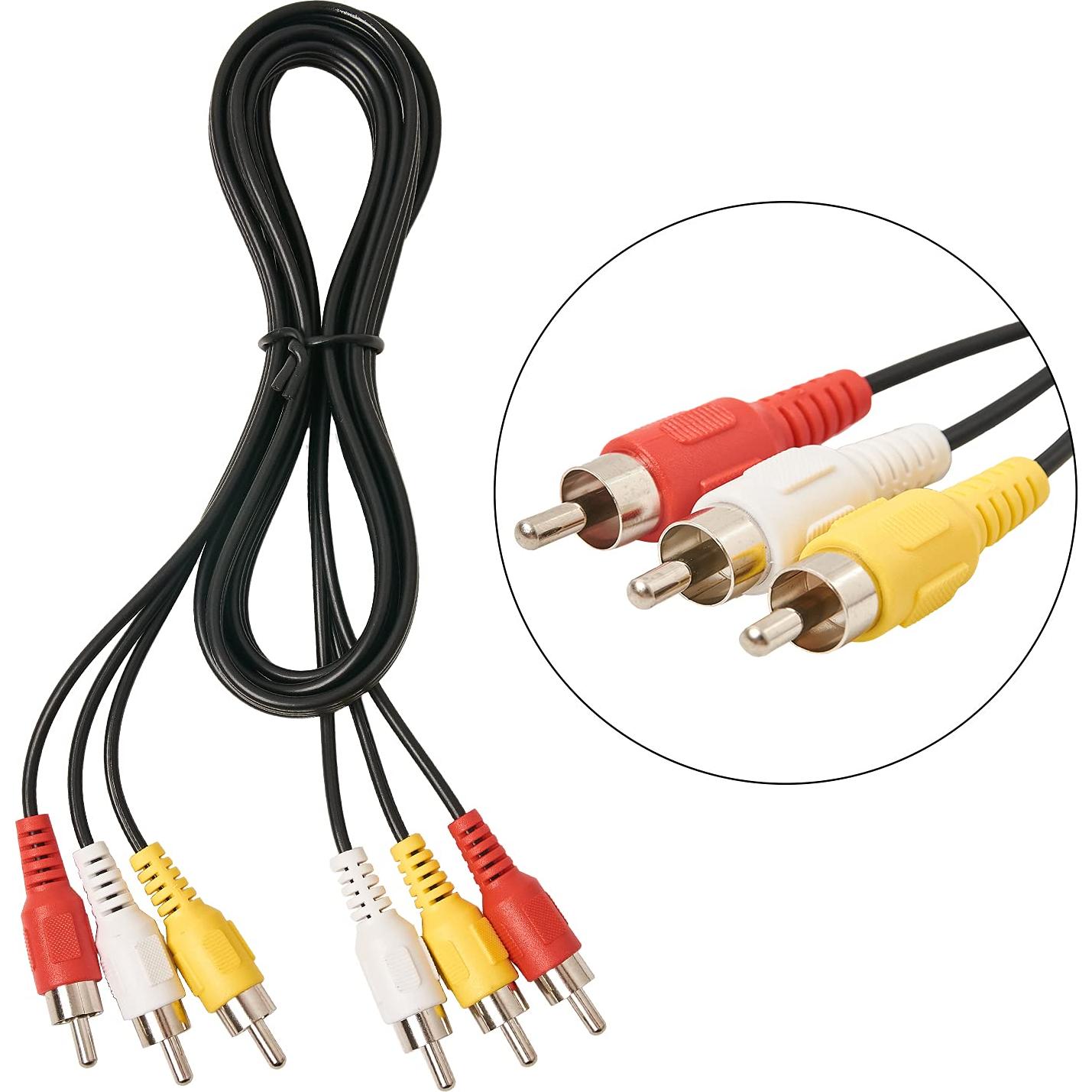 Cable de Audio y Video RCA QDiShi 1.52 m 3 Macho a 3 Macho