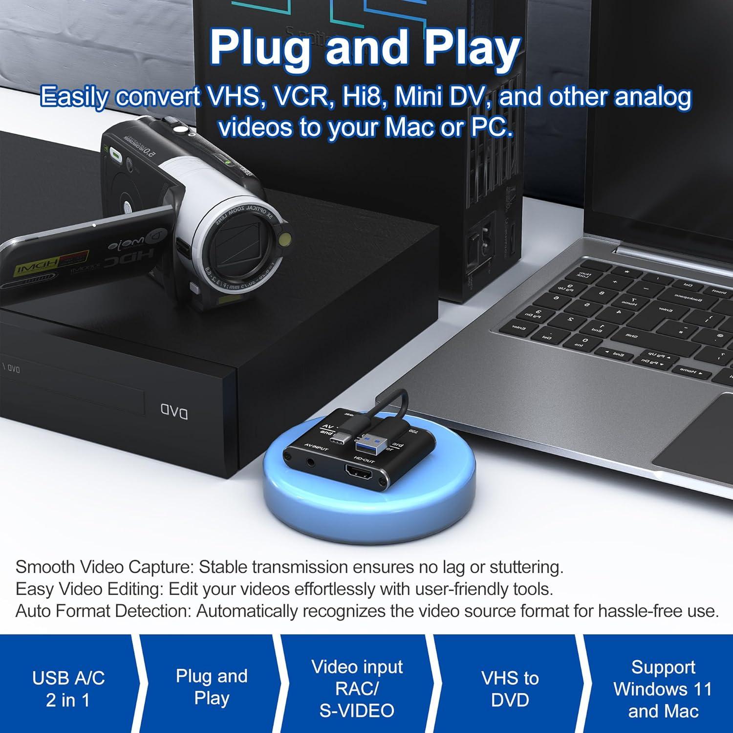 Convertidor RCA a HDMI Rytaki Pro - Digitaliza VHS a 1080p