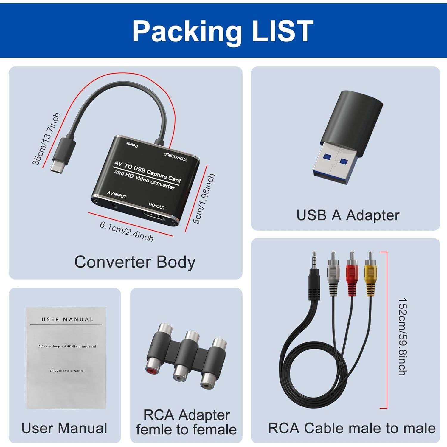 Convertidor RCA a HDMI Rytaki Pro - Digitaliza VHS a 1080p