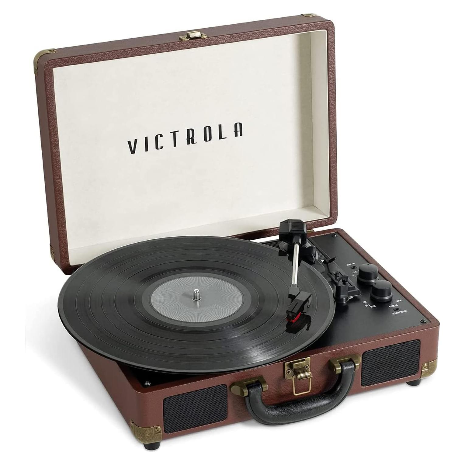 Reproductor de Discos Victrola VSC-550BT-DBR 3 Velocidades Bluetooth Marrón
