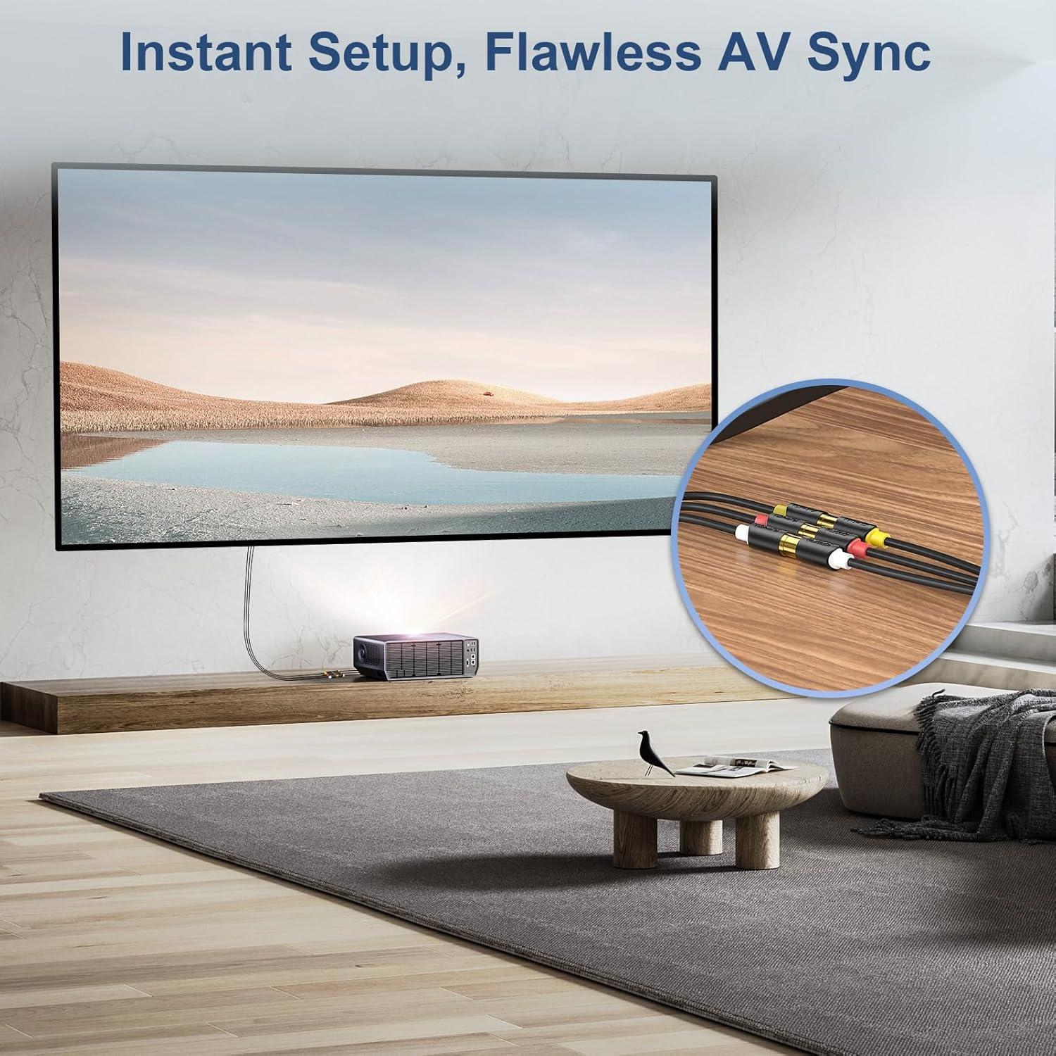 Adaptador AV 3 RCA a 3.5 mm J&D 19.81 cm para TV TCL