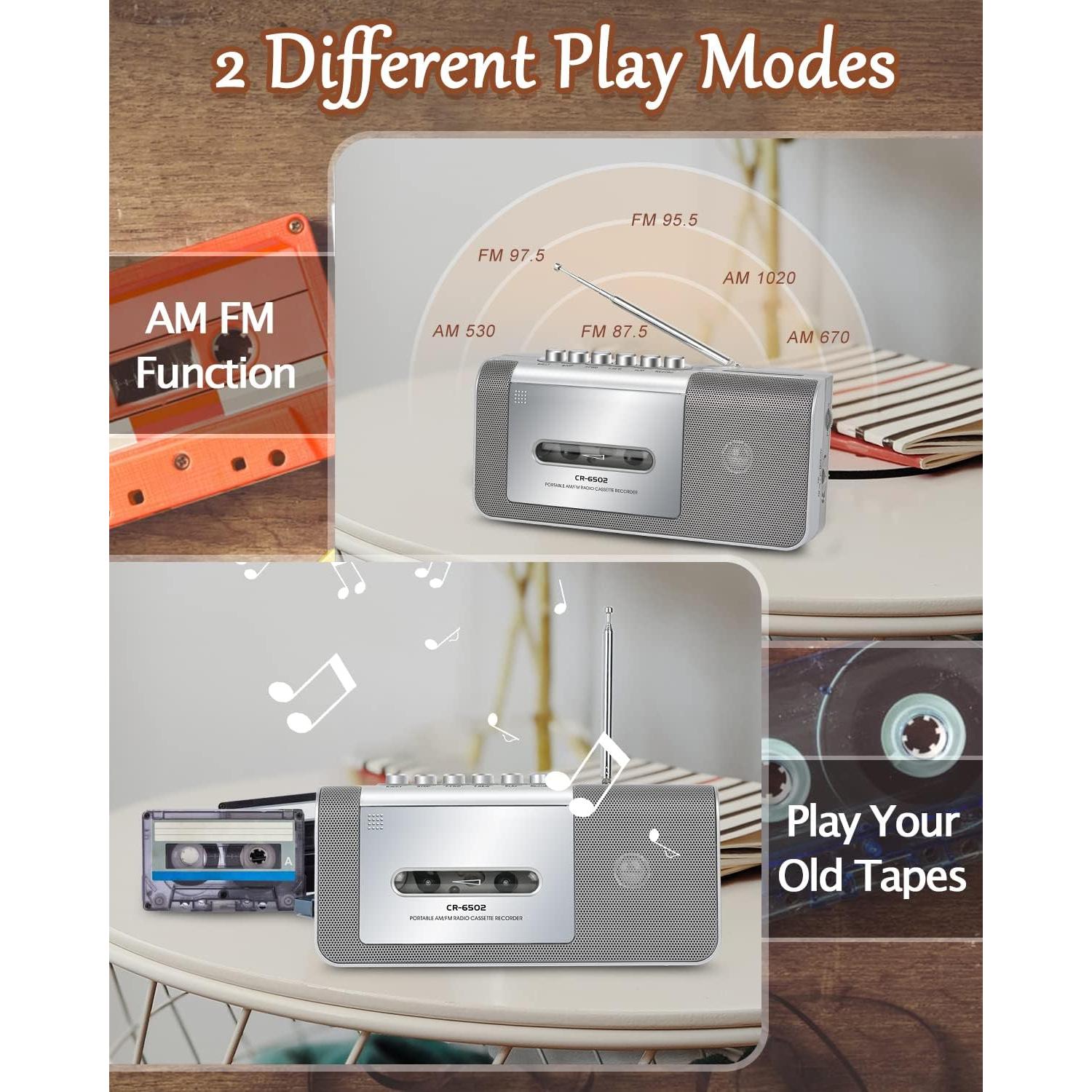 Grabadora de Cinta Portátil Dingmi 6502 con AM/FM y Altavoz