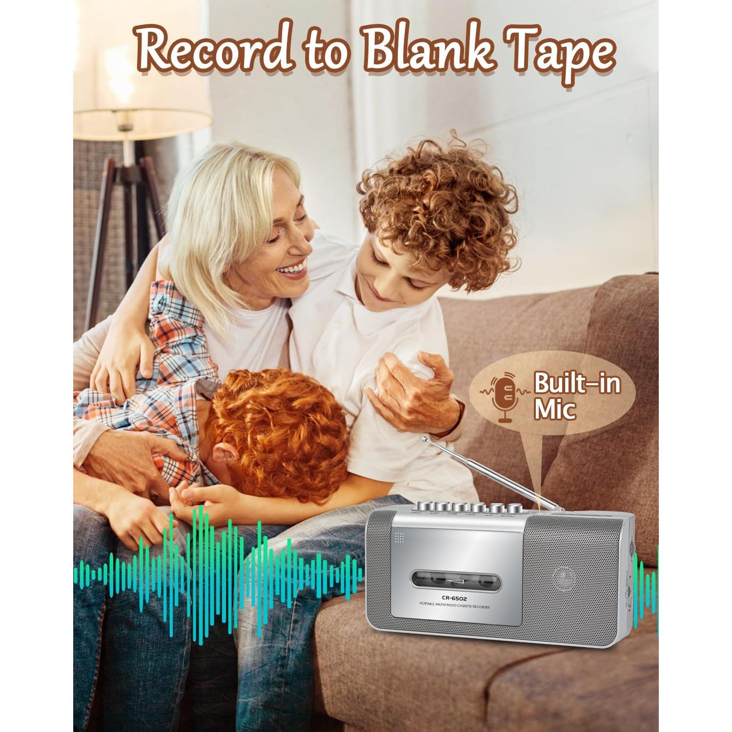 Grabadora de Cinta Portátil Dingmi 6502 con AM/FM y Altavoz