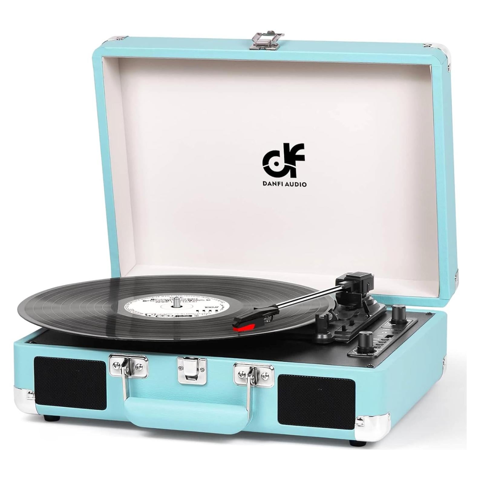 Reproductor de Vinilo Portátil DANFI AUDIO TE-2021 Bluetooth 3 Velocidades