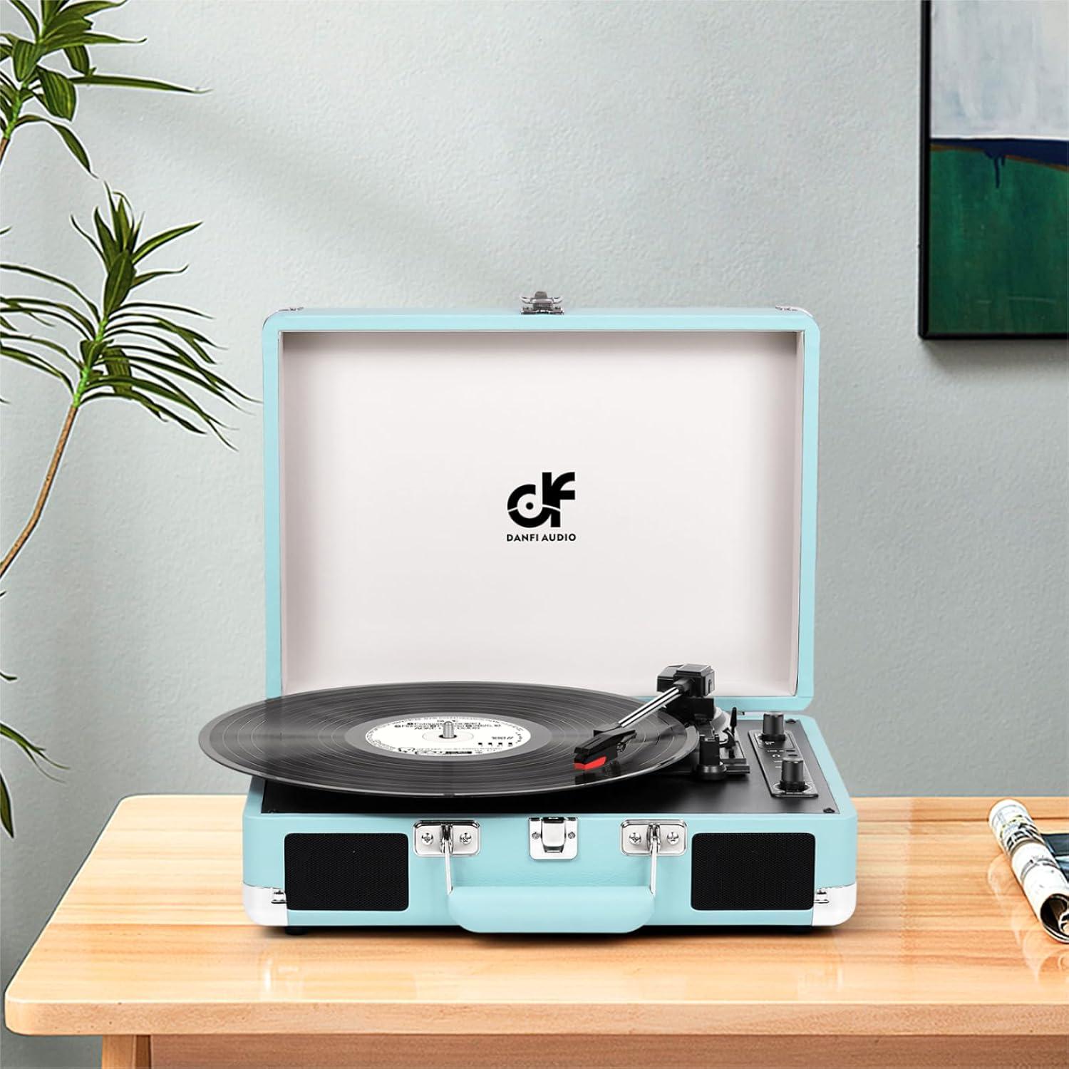 Reproductor de Vinilo Portátil DANFI AUDIO TE-2021 Bluetooth 3 Velocidades