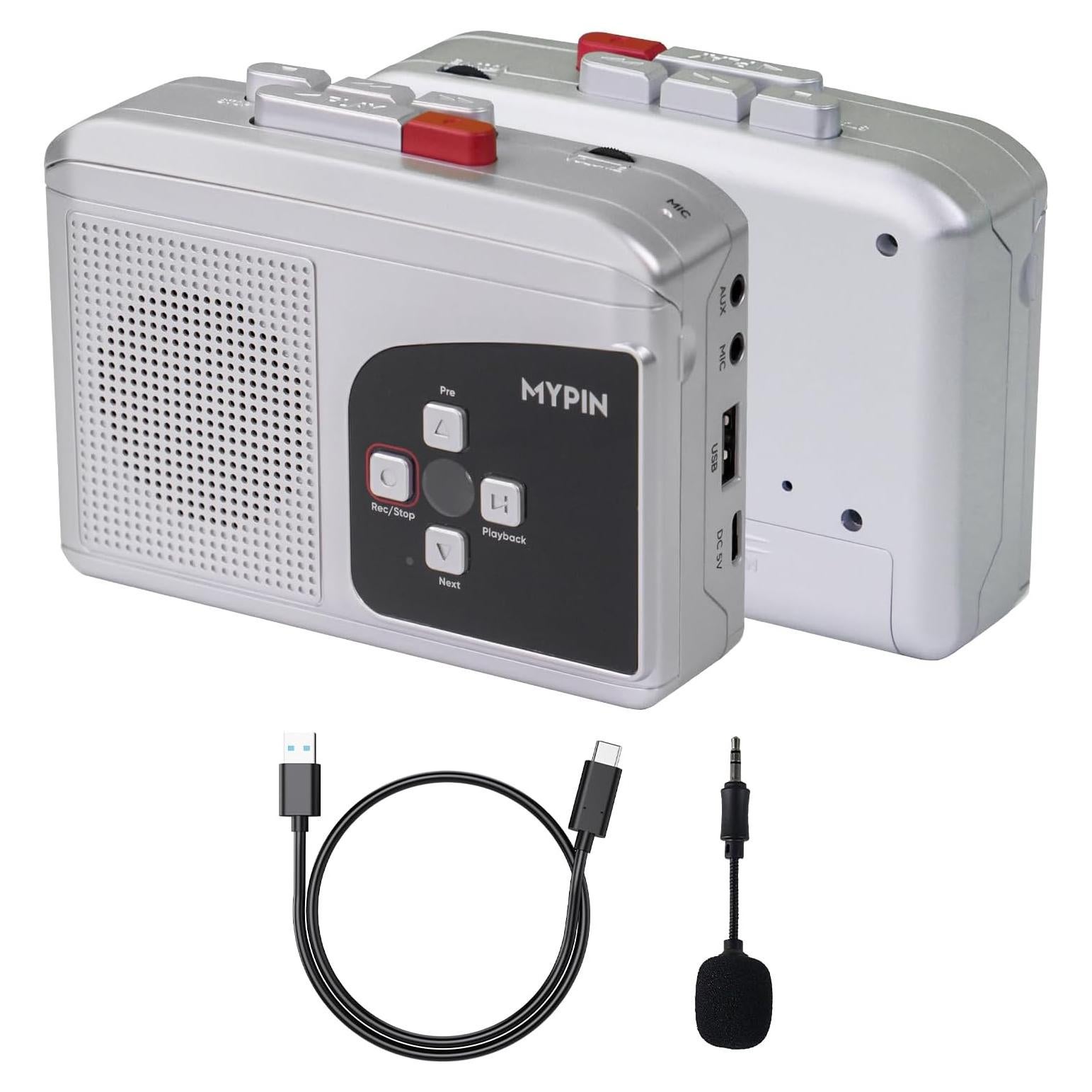 Grabadora de Cinta Estéreo Portátil MYPIN, Convierte a MP3