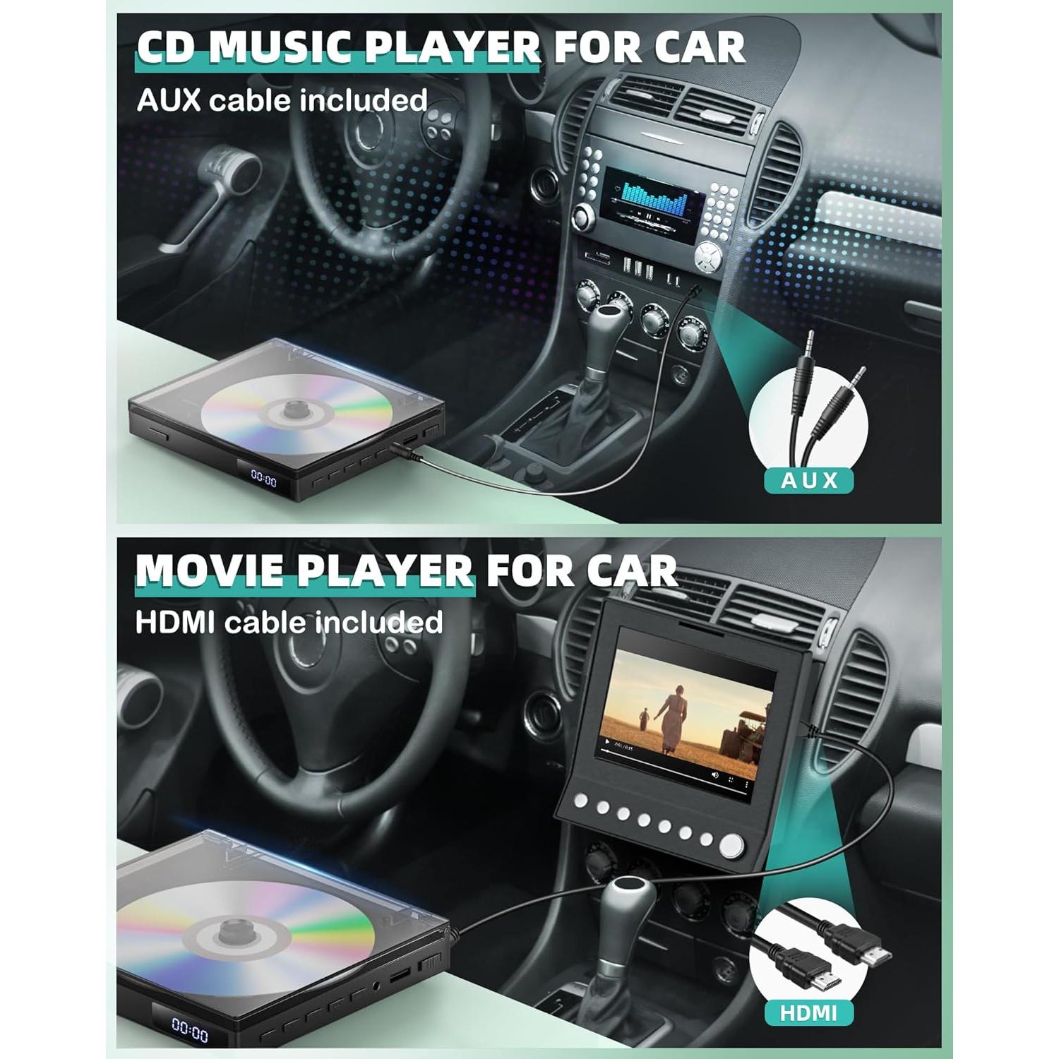 Reproductor de DVD Mini SHIWAKOTO HDMI 1080P USB AV Negro