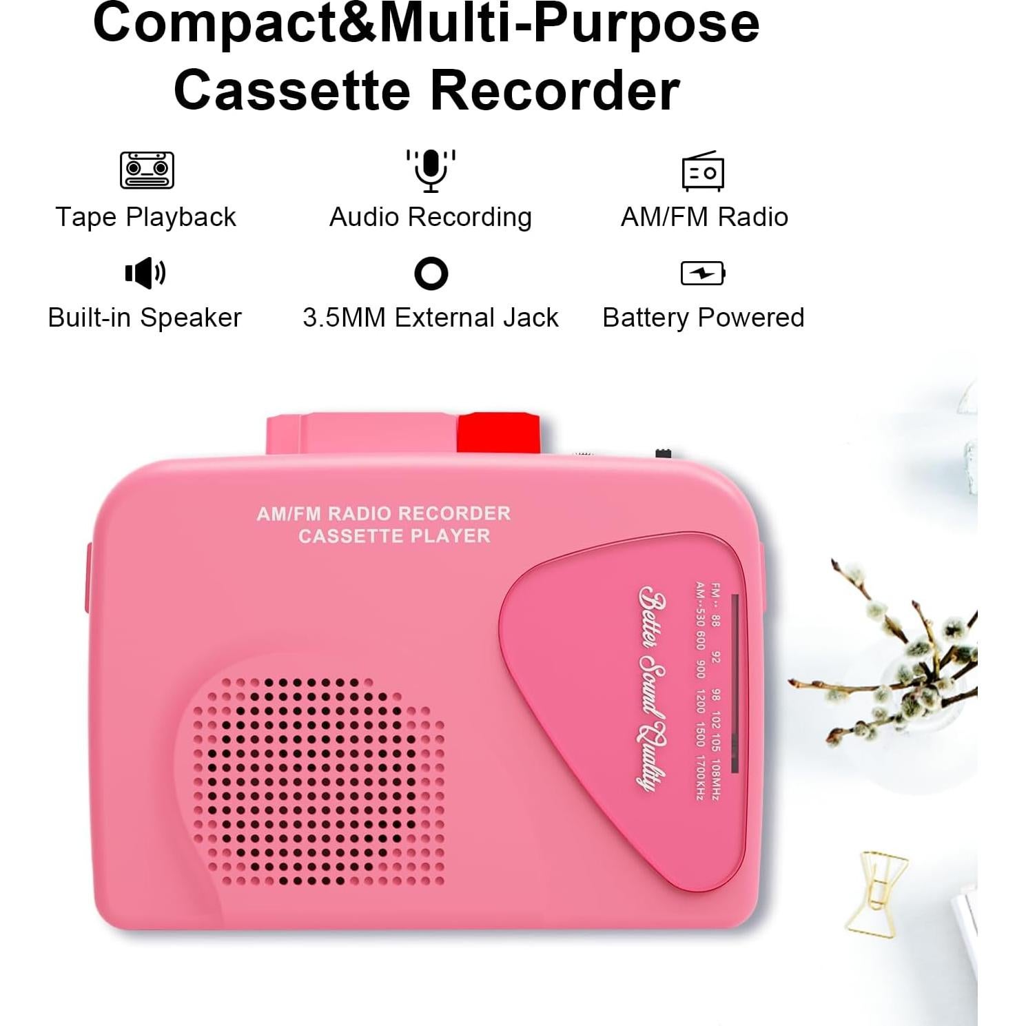 Reproductor de Cassettes Portátil Mersoco T201-2 con Radio AM/FM