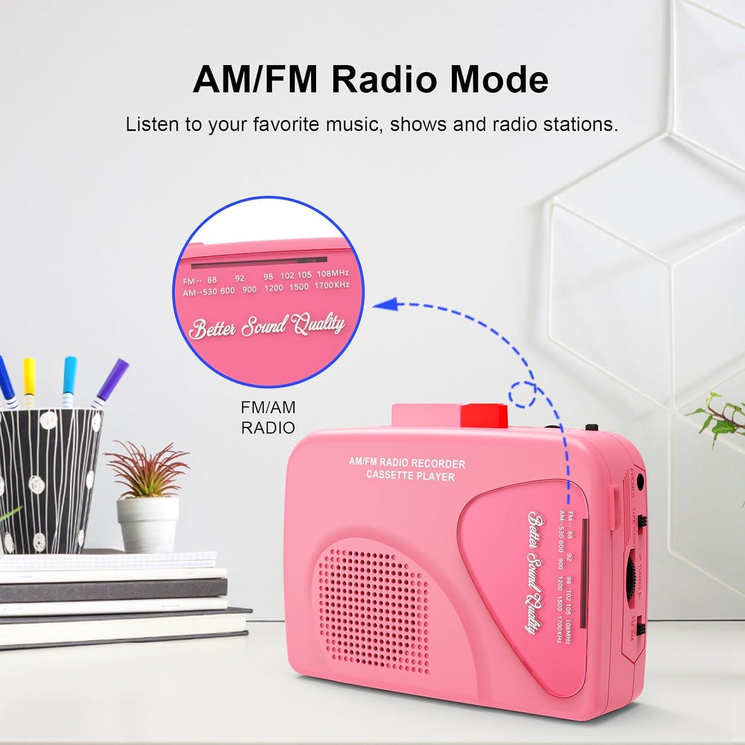 Reproductor de Cassettes Portátil Mersoco T201-2 con Radio AM/FM