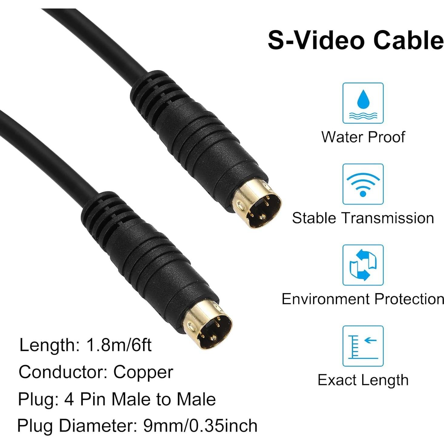 Cable S-Video MECCANIXITY 1.8m Macho a Macho 4 Pines