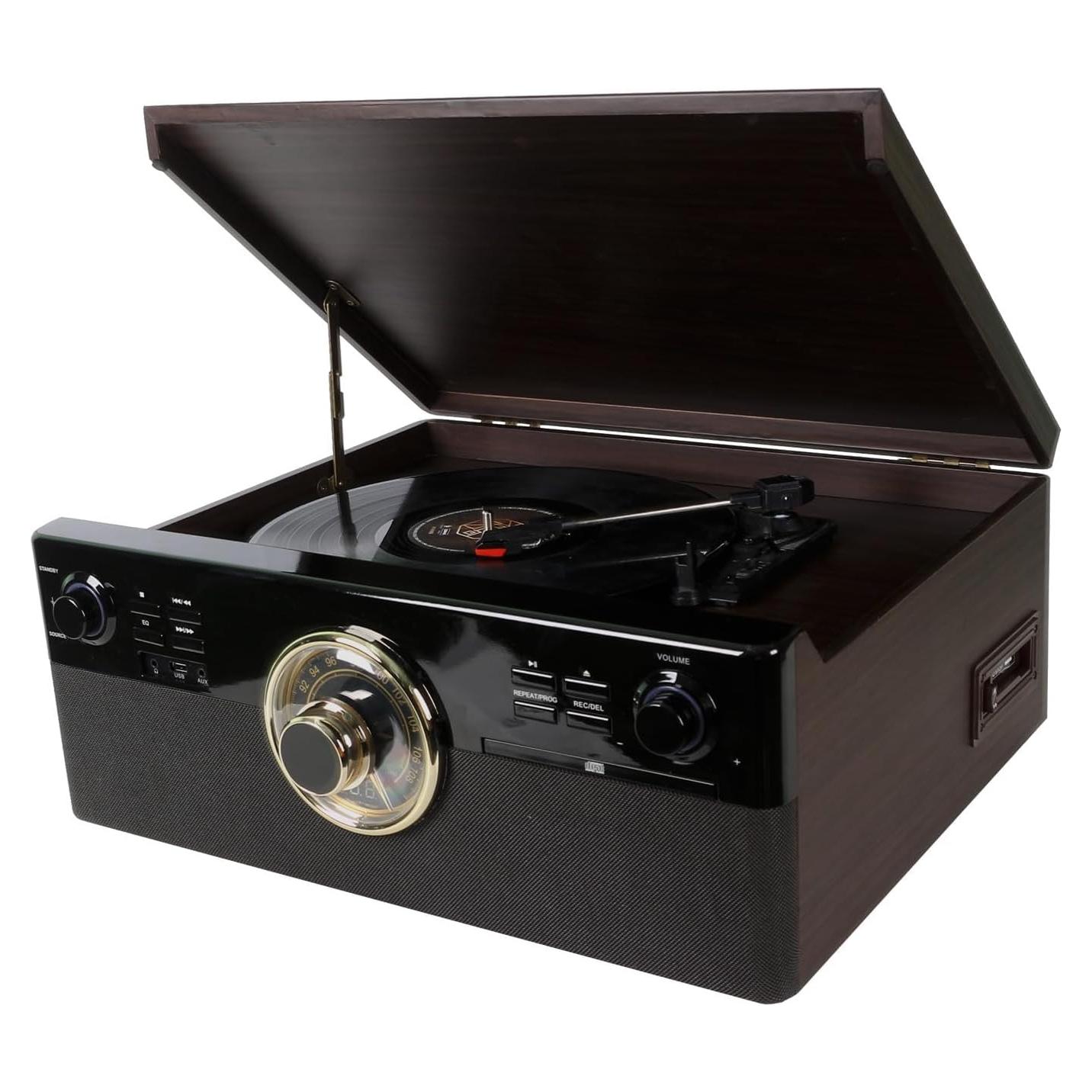 Reproductor de Vinilo Bluetooth DL 10-en-1 con Altavoces 8.06kg