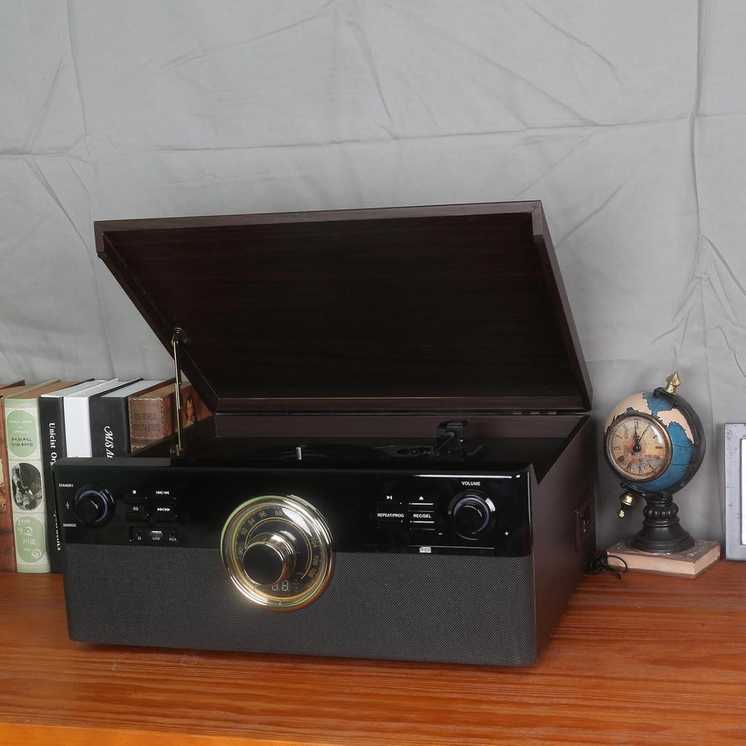 Reproductor de Vinilo Bluetooth DL 10-en-1 con Altavoces 8.06kg