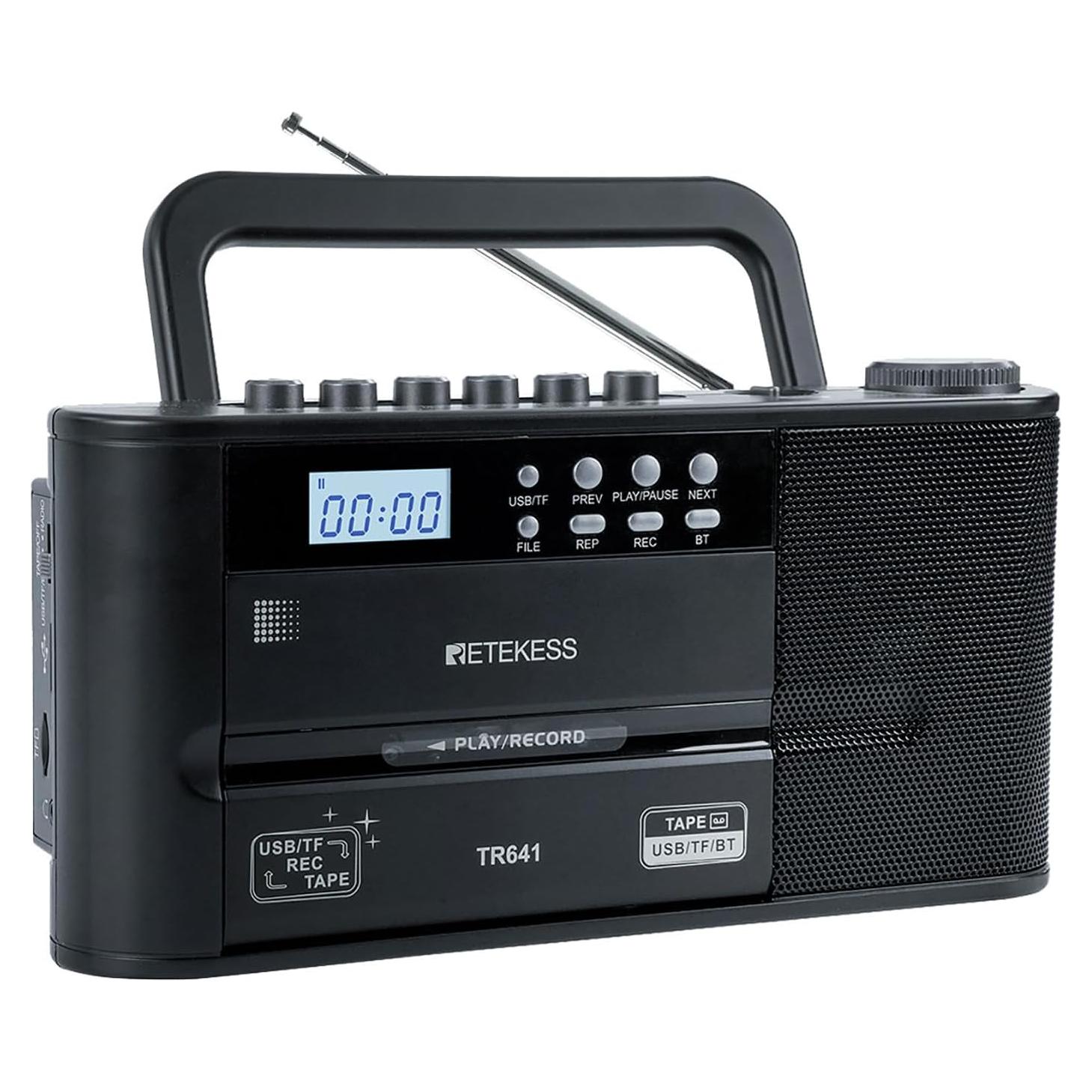 Reproductor de Cinta Retekess TR641 - Radio AM/FM, USB/TF, Inalámbrico