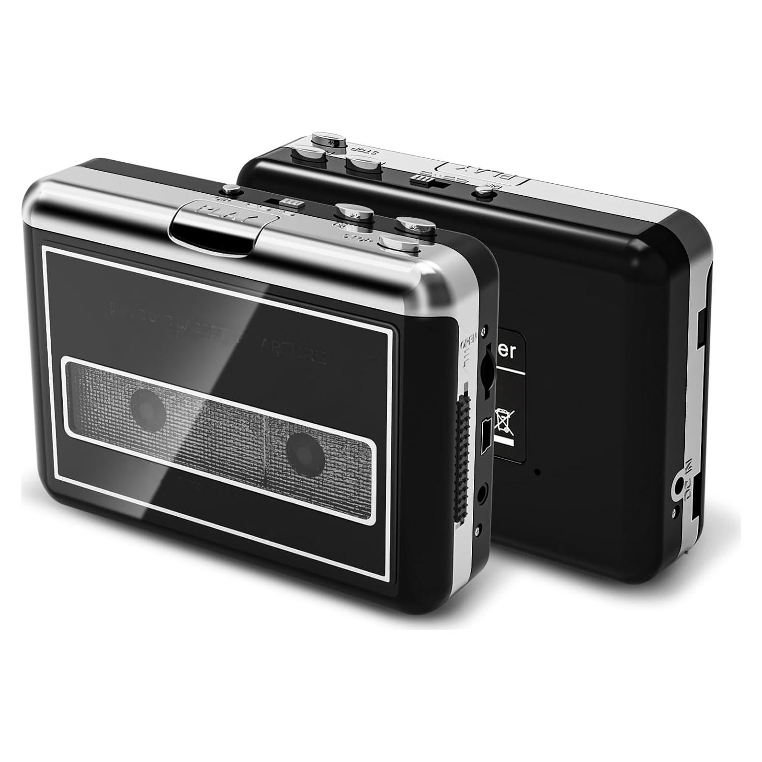 Reproductor de Cinta Mersoco Digital a MP3, Portátil, Negro