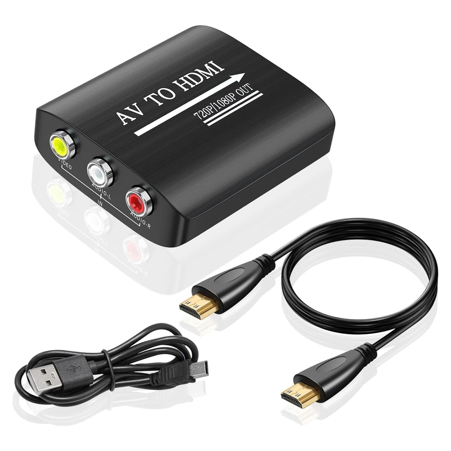 Convertidor RCA a HDMI LBSC 1080p Plug & Play - Soporta PAL/NTSC