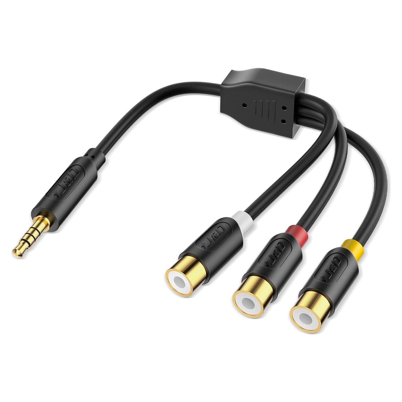 Adaptador AV J&D 3 RCA a 3.5 mm para Televisores Sony