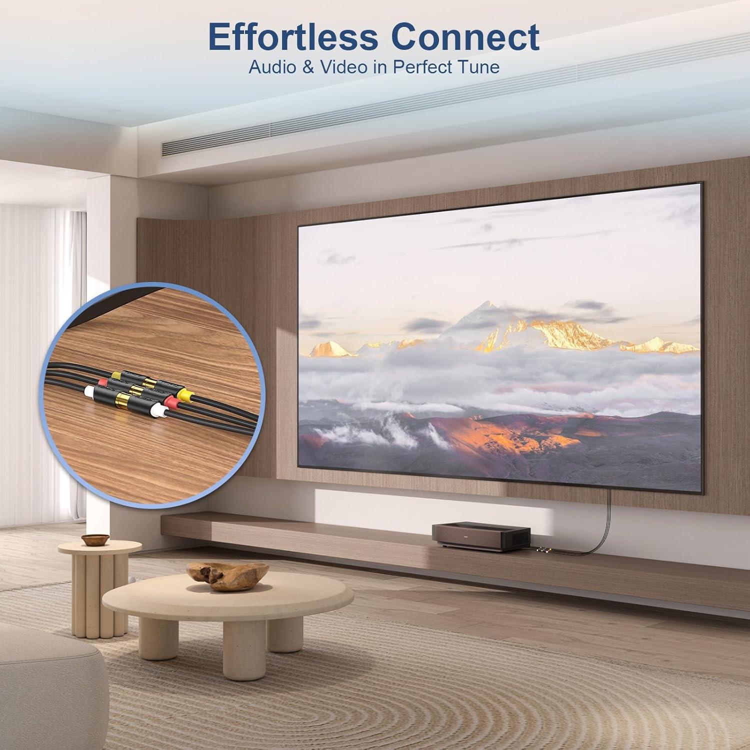 Adaptador AV J&D 3 RCA a 3.5 mm para Televisores Sony