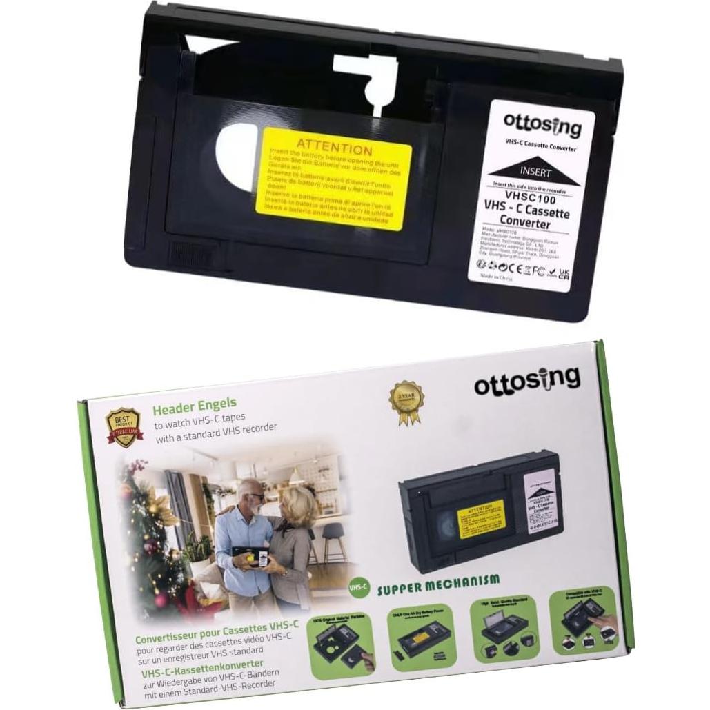 Adaptador VHS-C a VHS Ottosing, convertidor motorizado 298g