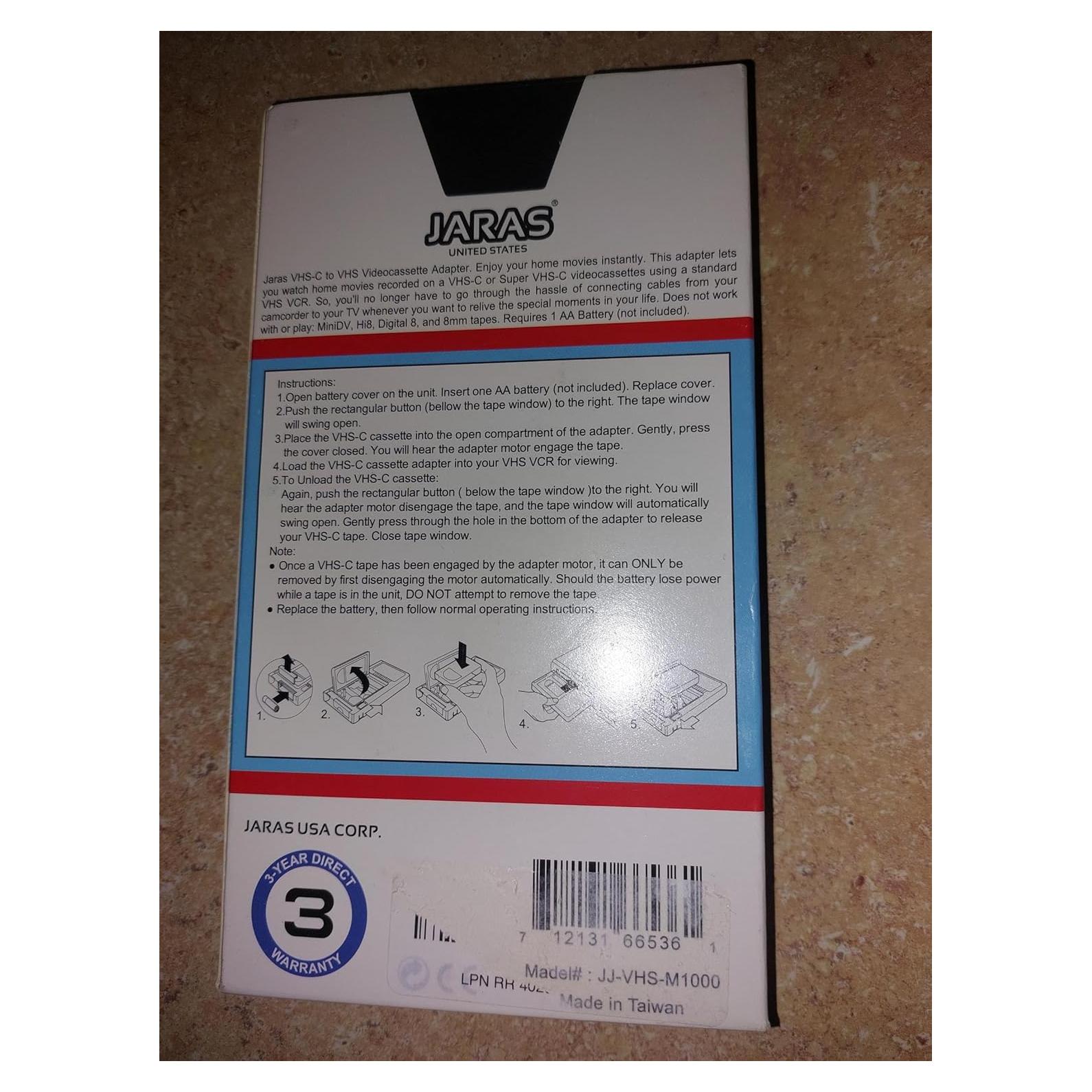 Adaptador de Casete VHS-C Motorizado Jaras JJ-VHS-M1000