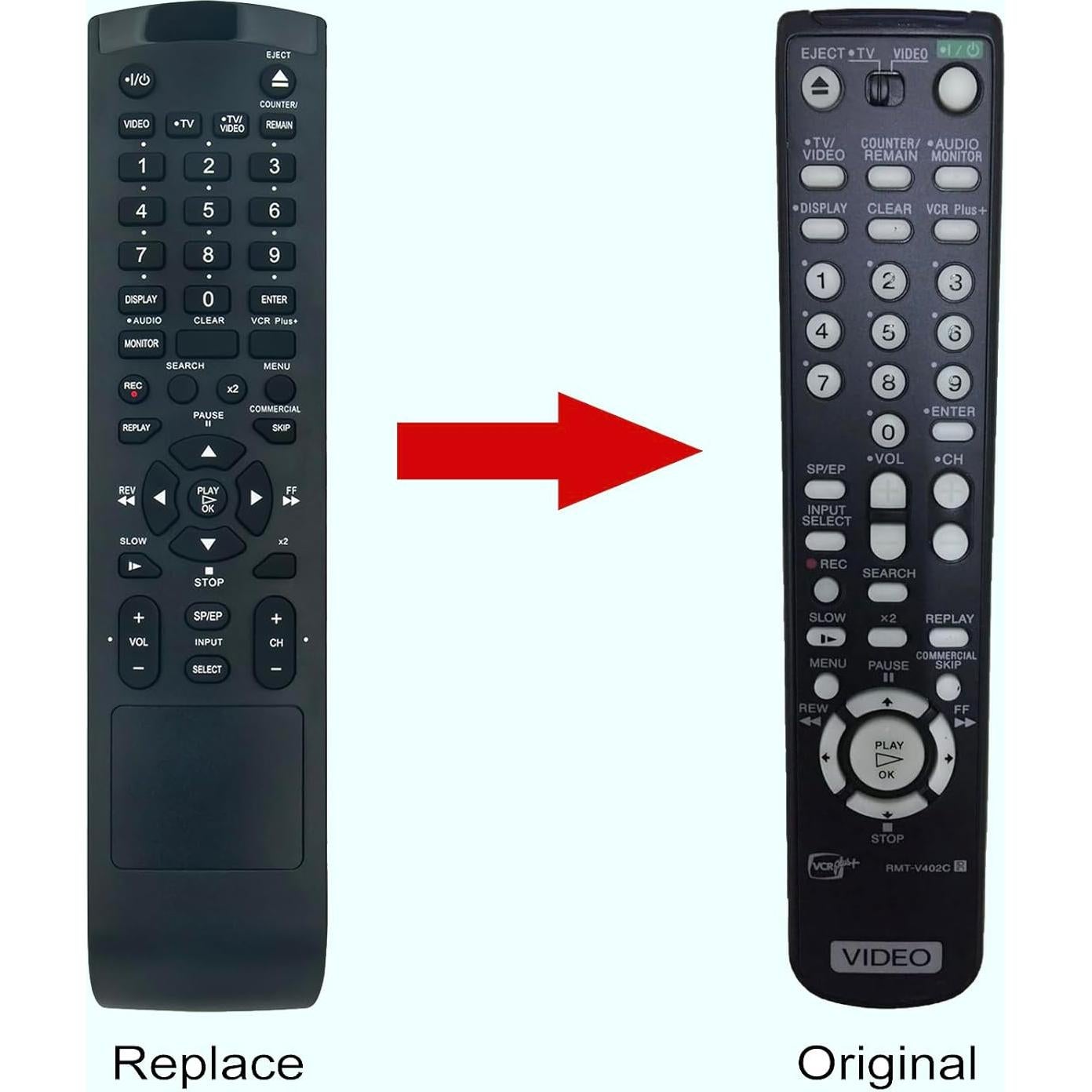 Control Remoto RMT-V402C para VCR Hi-Fi Sony VHS