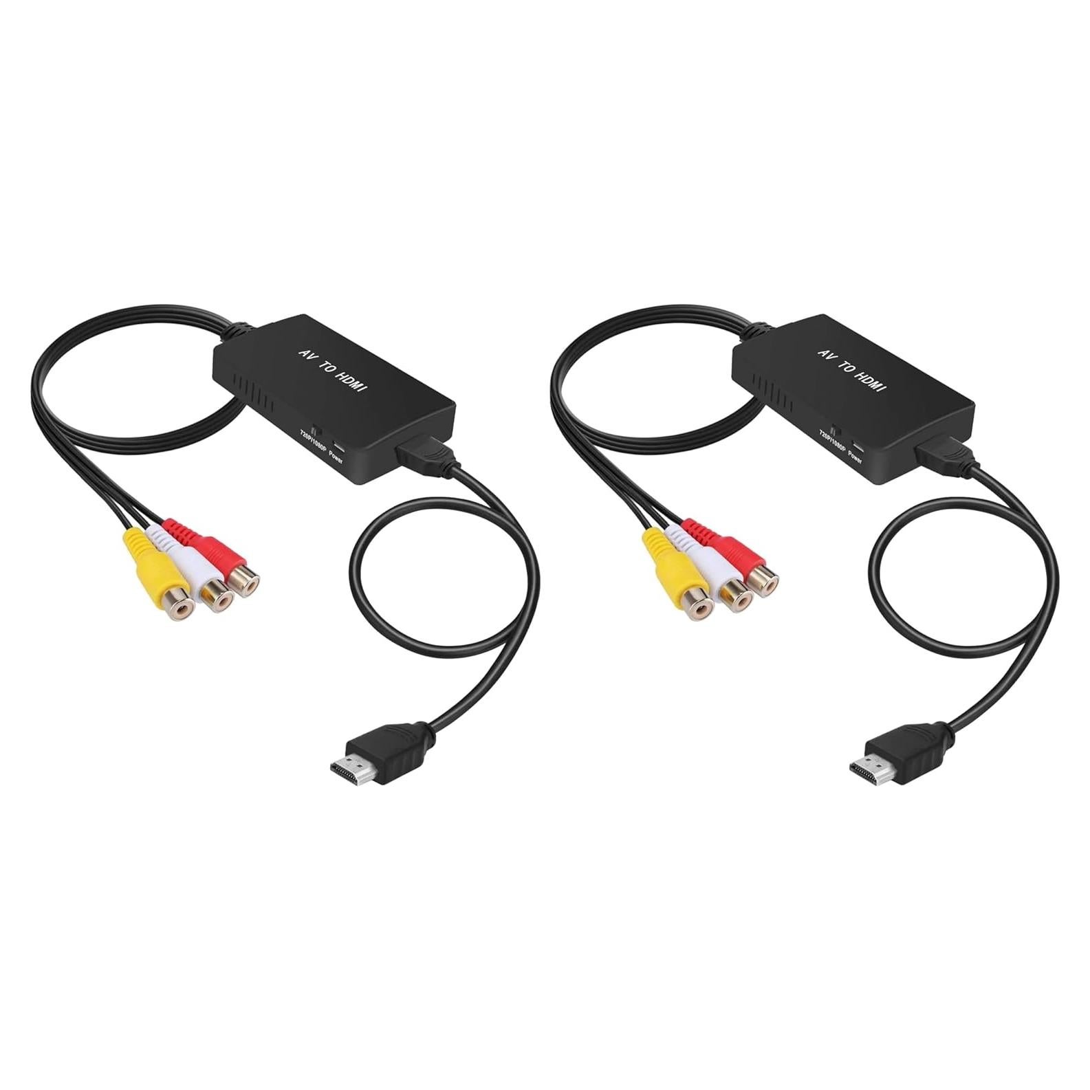 Convertidor RCA a HDMI Tengchi R18, 1080p, Paquete de 2