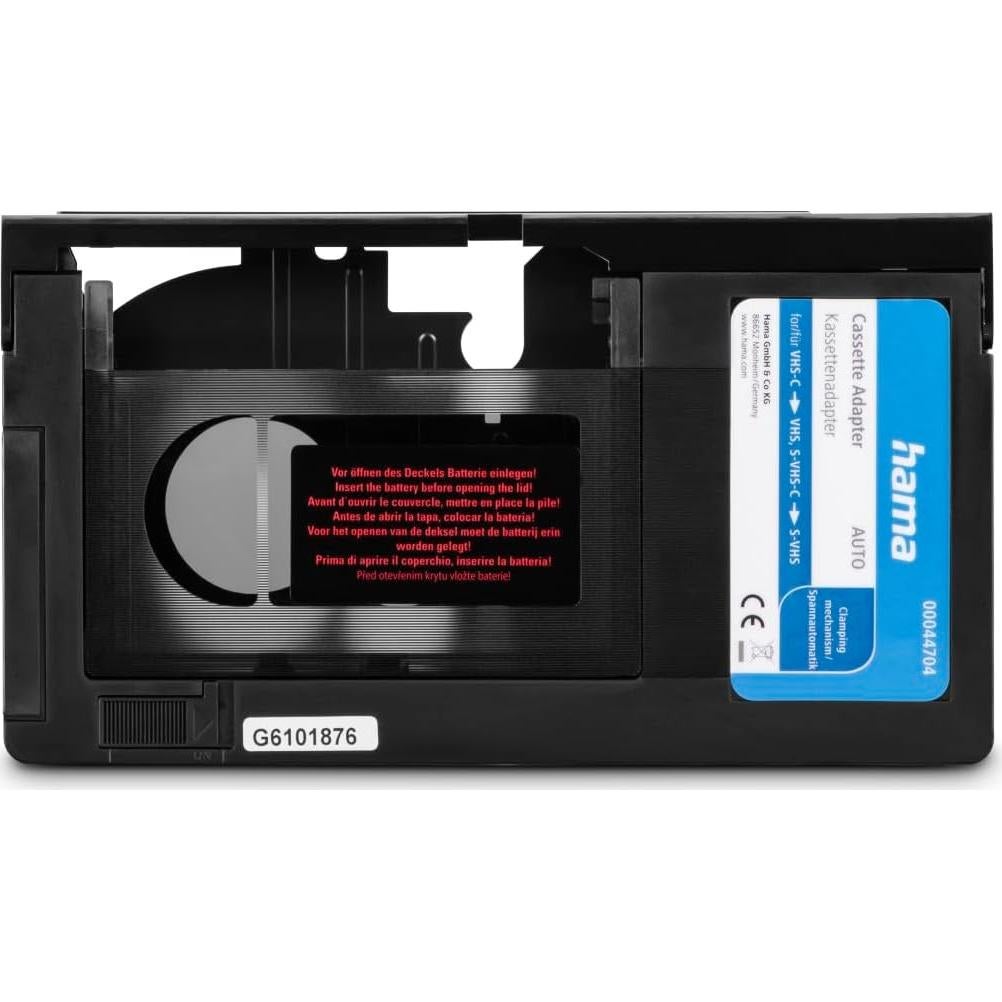 Adaptador de casete Hama VHS-C a VHS motorizado 6 mm Negro