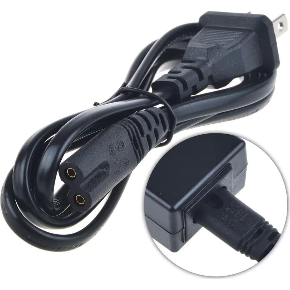 5ft AC Power Cord Cable Compatible with JVC DR-MV150B VHS VCR DVD Player Combo 2-Prong Wire
