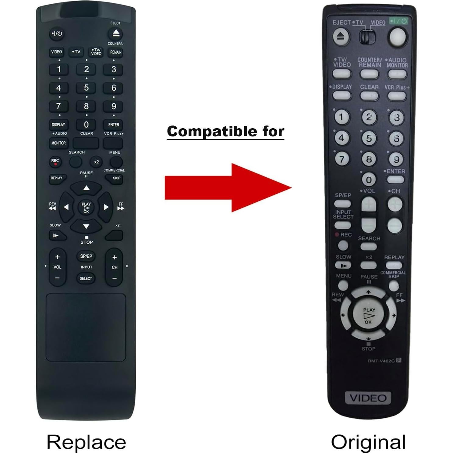 Control Remoto ECONTROLLY RMT-V402C para Sony VCR VHS