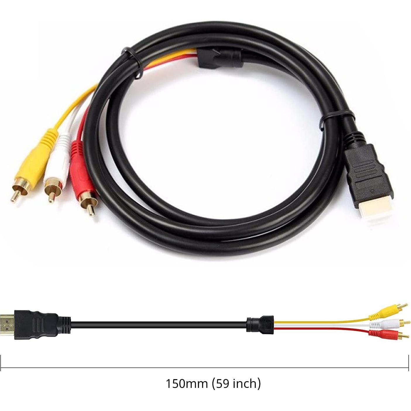 Cable HDMI a RCA 1.5m Aussen Macho a 3 RCA Video Audio