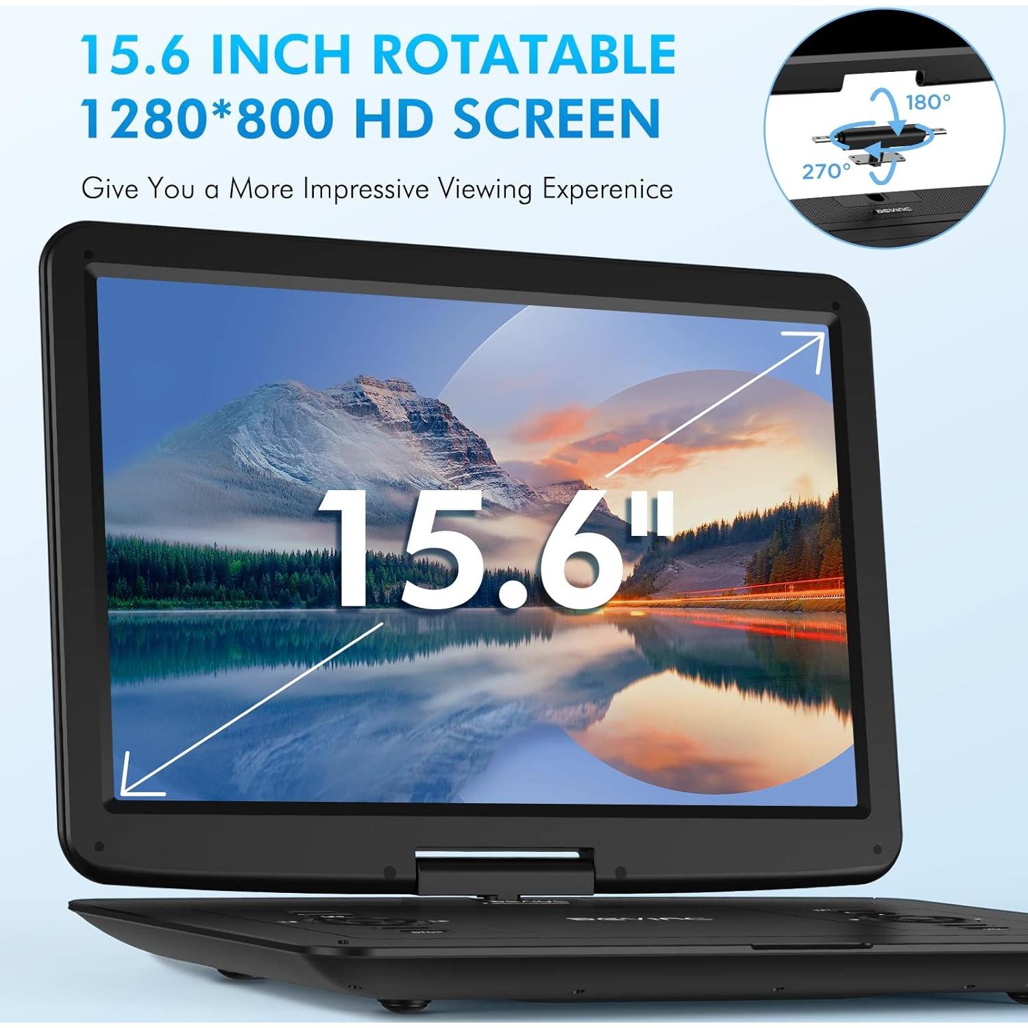 Reproductor de DVD Portátil DEVINC ZC-07 15.6" HD Batería 6h