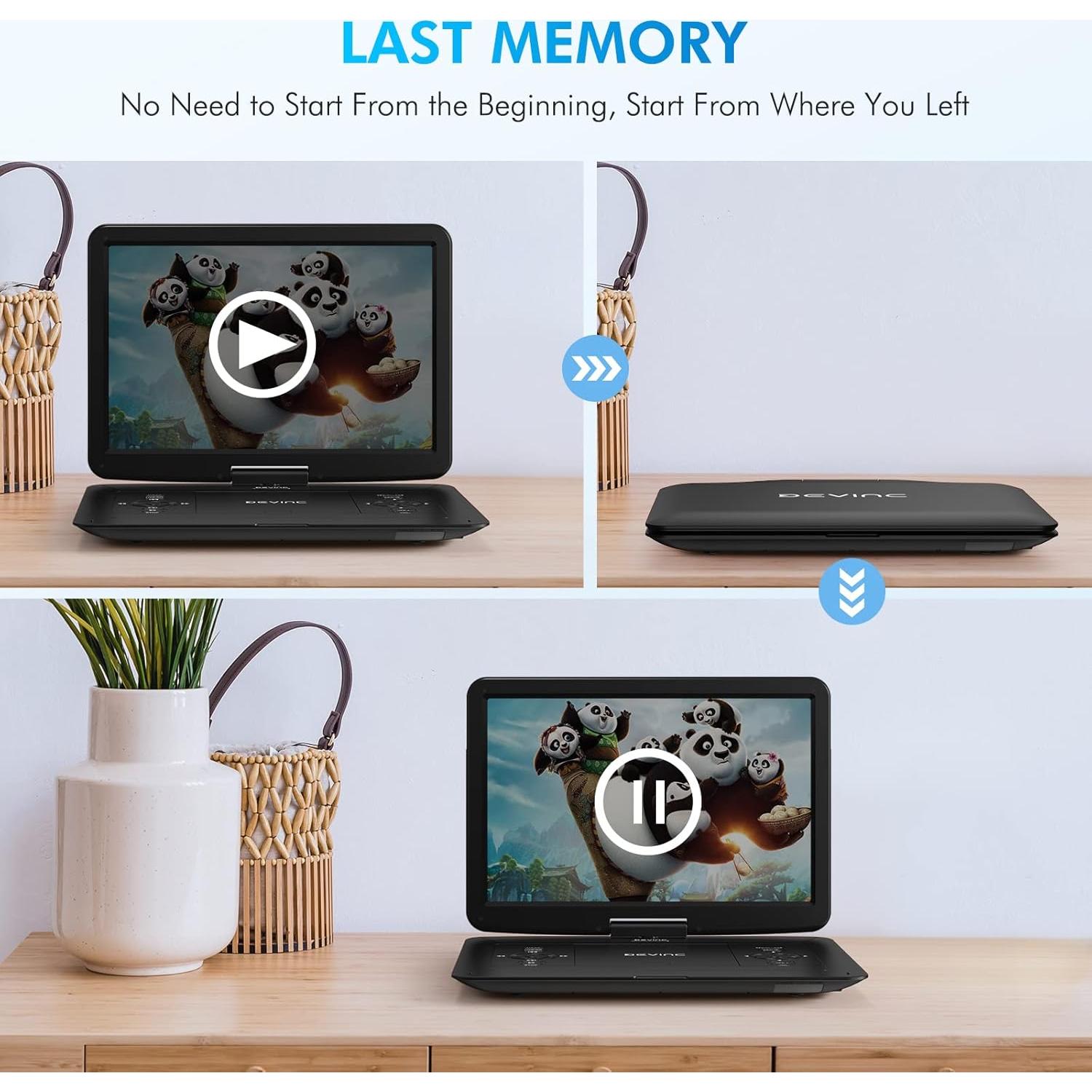 Reproductor de DVD Portátil DEVINC ZC-07 15.6" HD Batería 6h