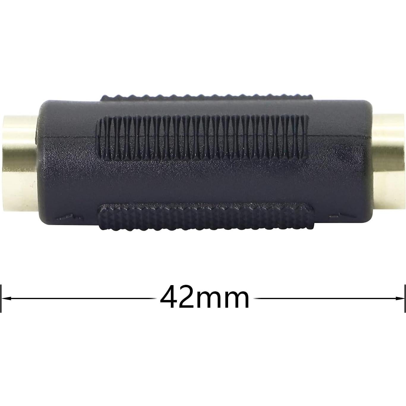 Adaptador S-Video Femenino a Femenino YACSEJAO 2Pack Conectores Dorados