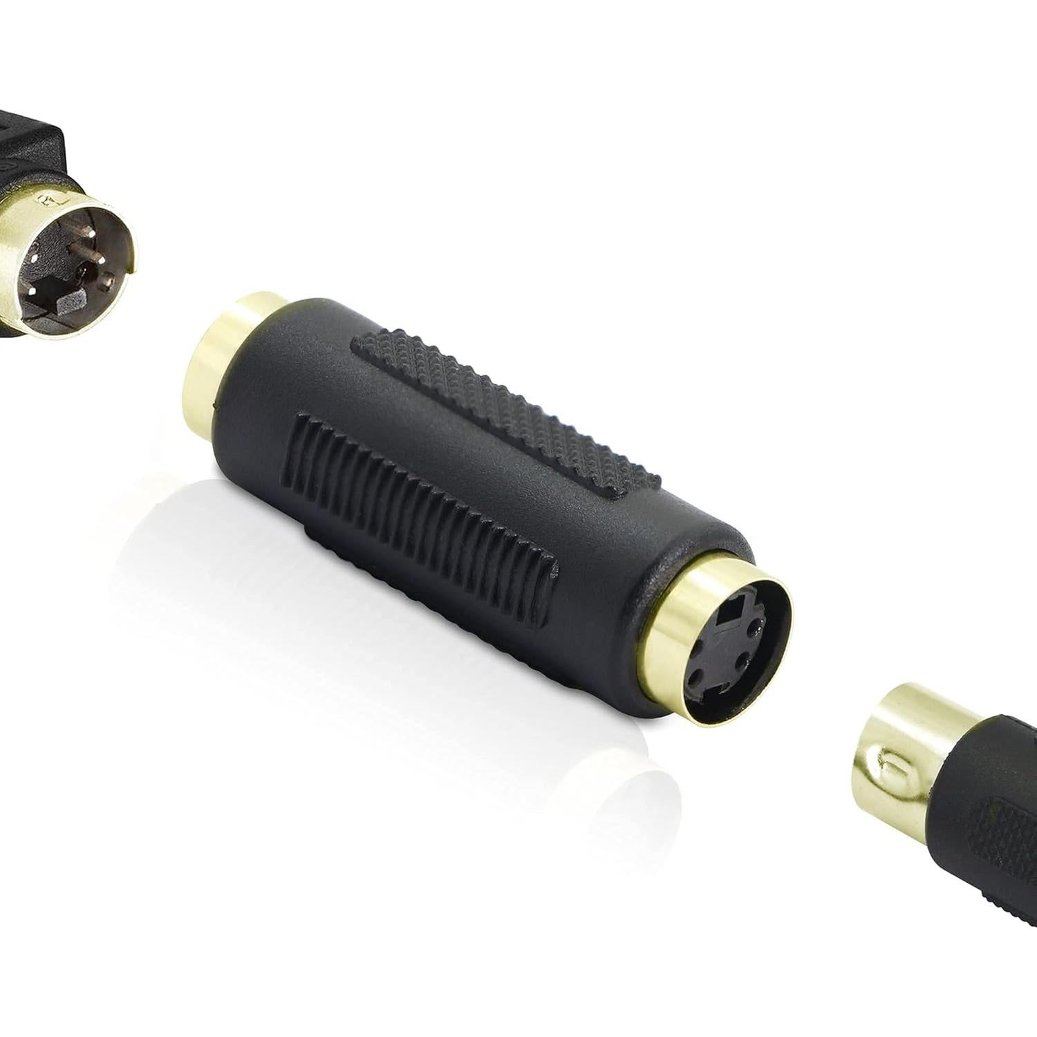 Adaptador S-Video Femenino a Femenino YACSEJAO 2Pack Conectores Dorados