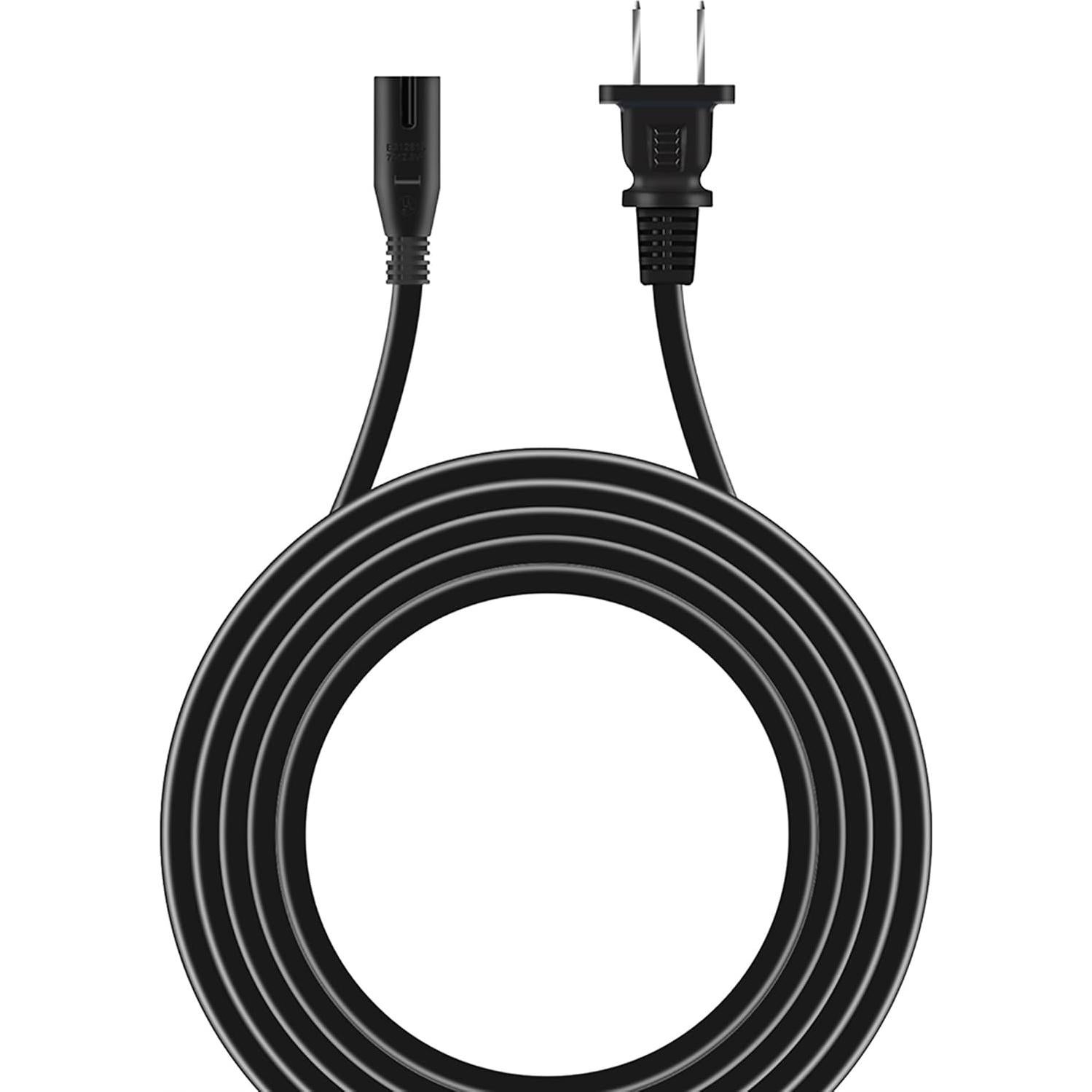 Cable de Alimentación Plano 2 Pines 1.8m UL para VHS/DVD