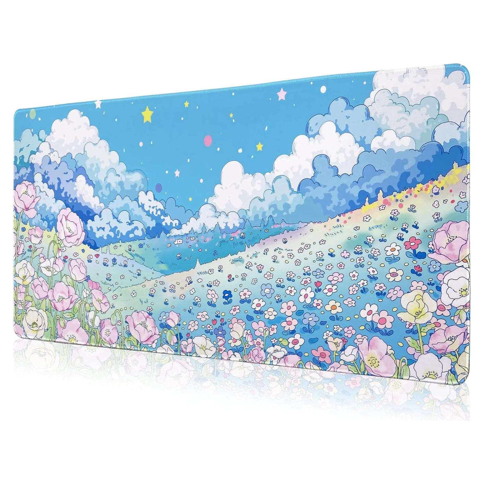 Alfombrilla de Ratón Gaming WSLUCKO Grande 90x40cm Azul